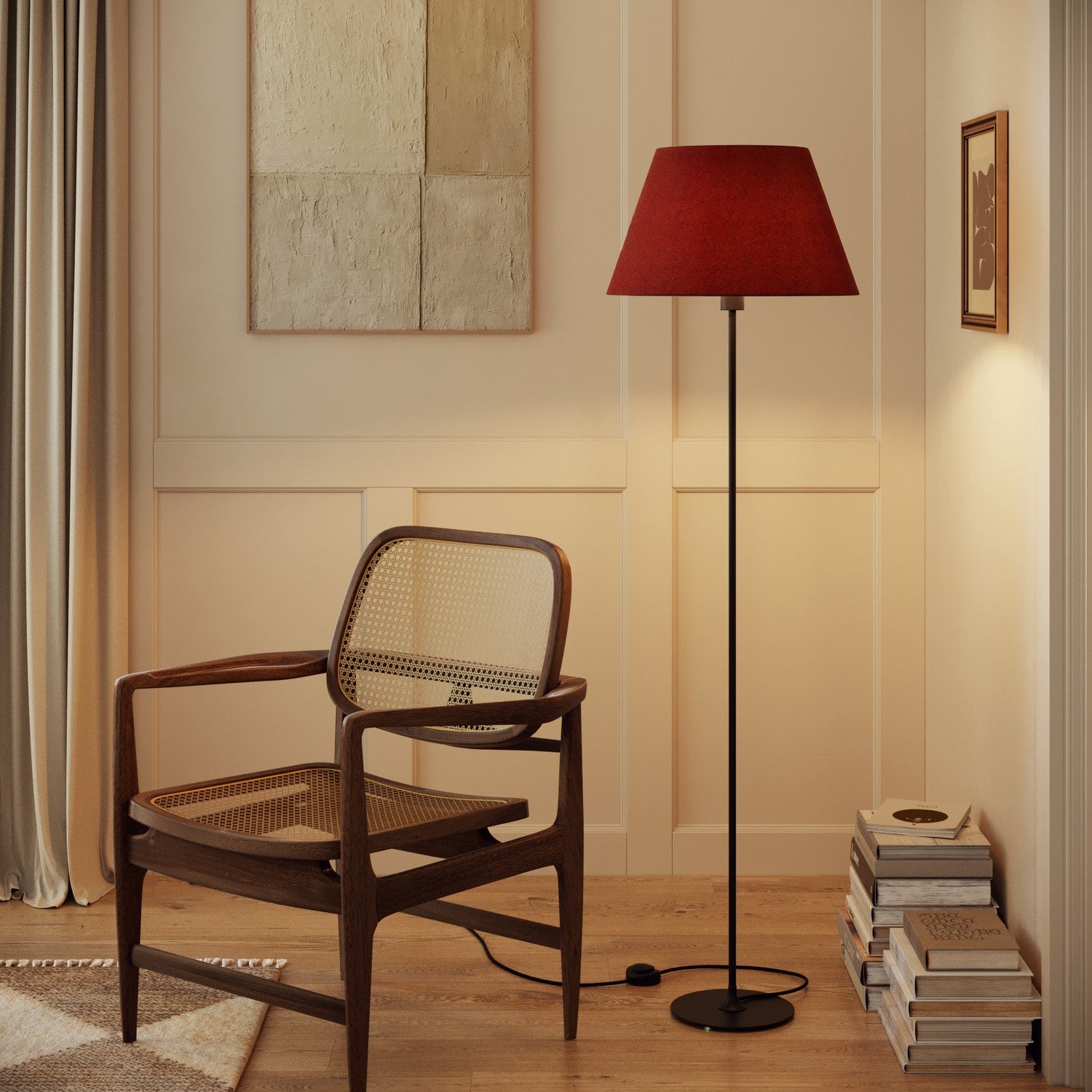 Paralume Impero L per lampada da tavolo o applique con attacco E27 - Made in Italy - Lana Aragosta