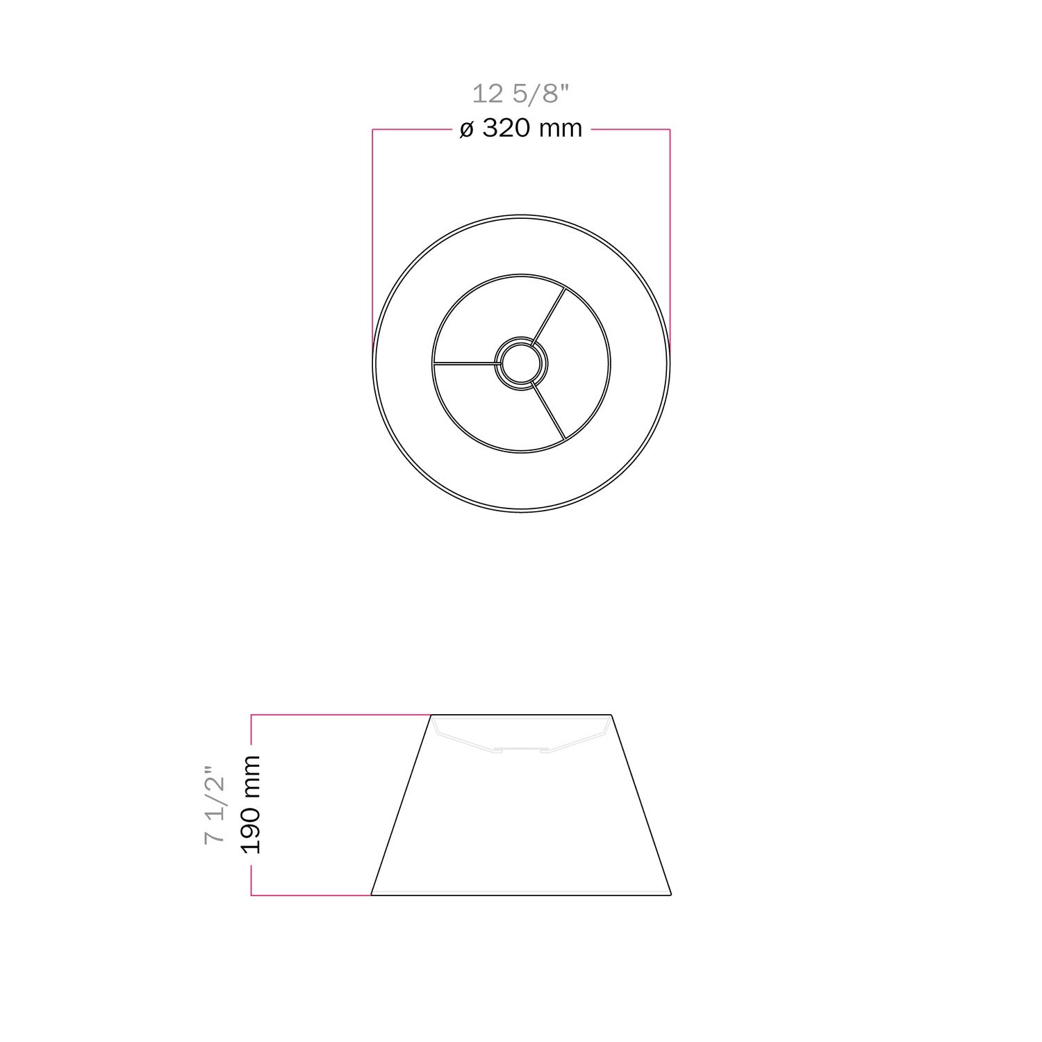 Paralume Impero M per sospensione con attacco E27 - Made in Italy - Arenal Oro