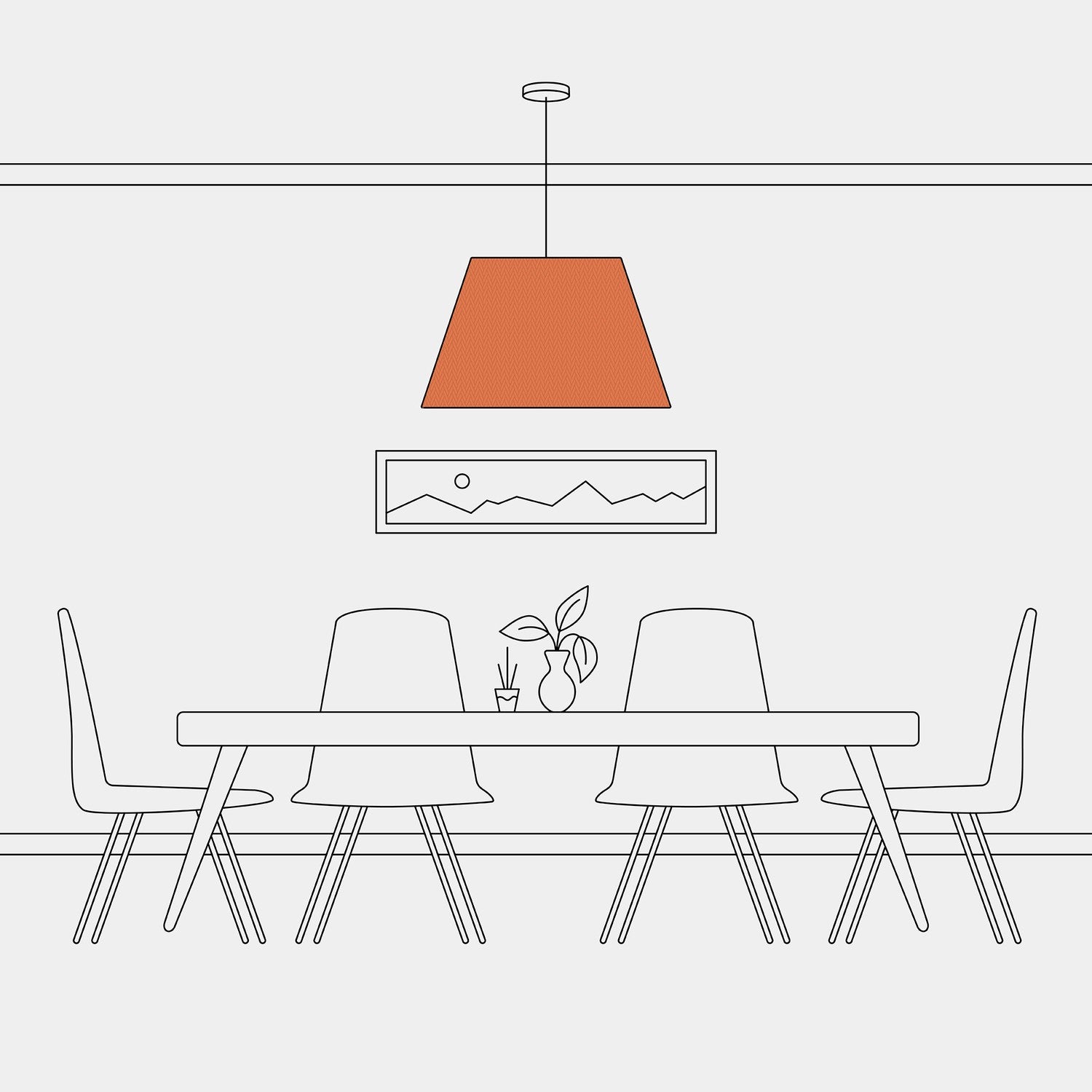 Paralume Impero L per sospensione con attacco E27 - Made in Italy - Cinette Aragosta