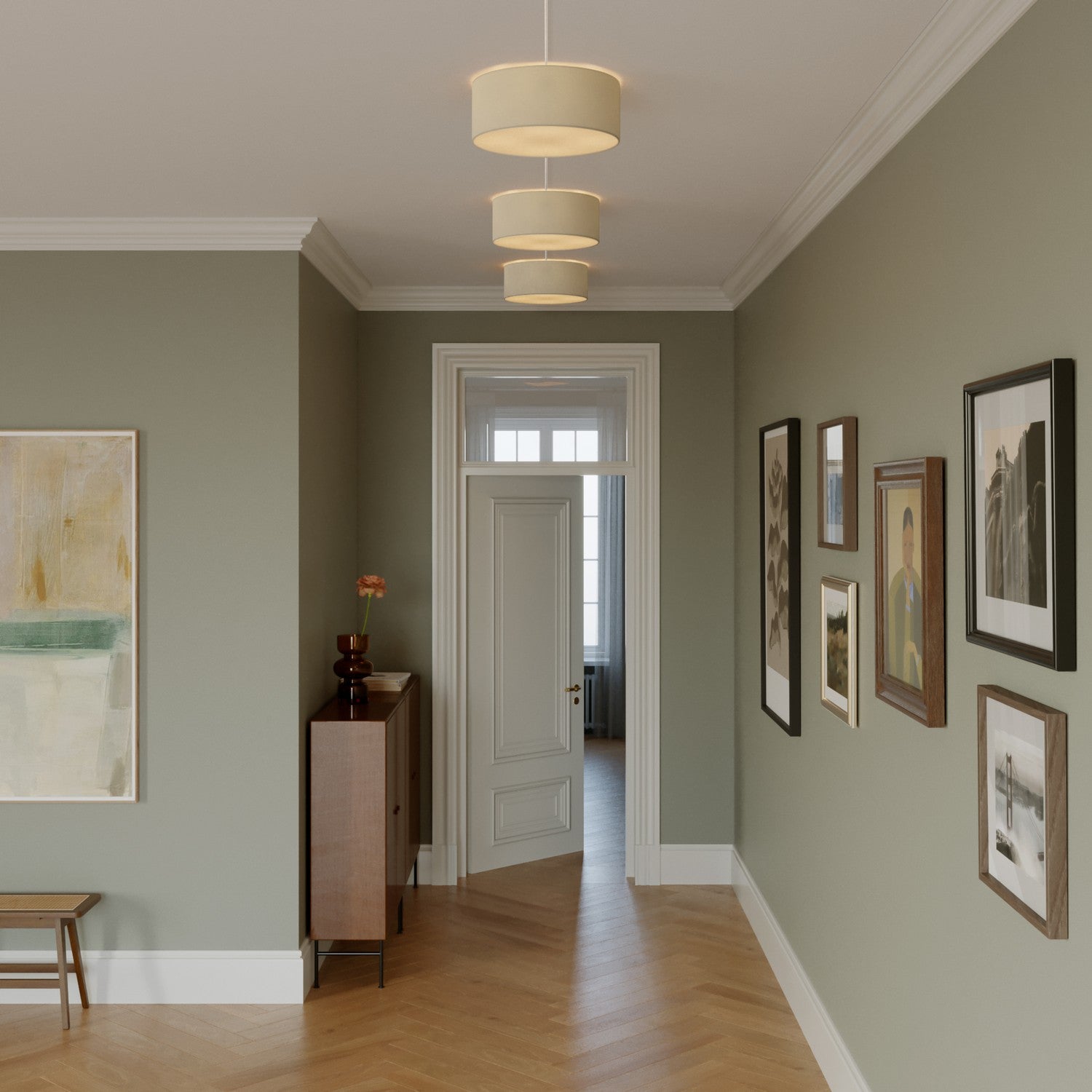 Plafoniera in tessuto Small Arenal tortora - Made in Italy