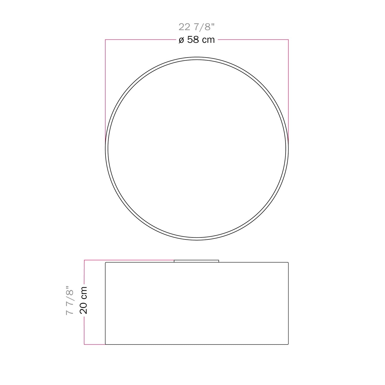 Plafoniera in tessuto Large Arenal tortora - Made in Italy