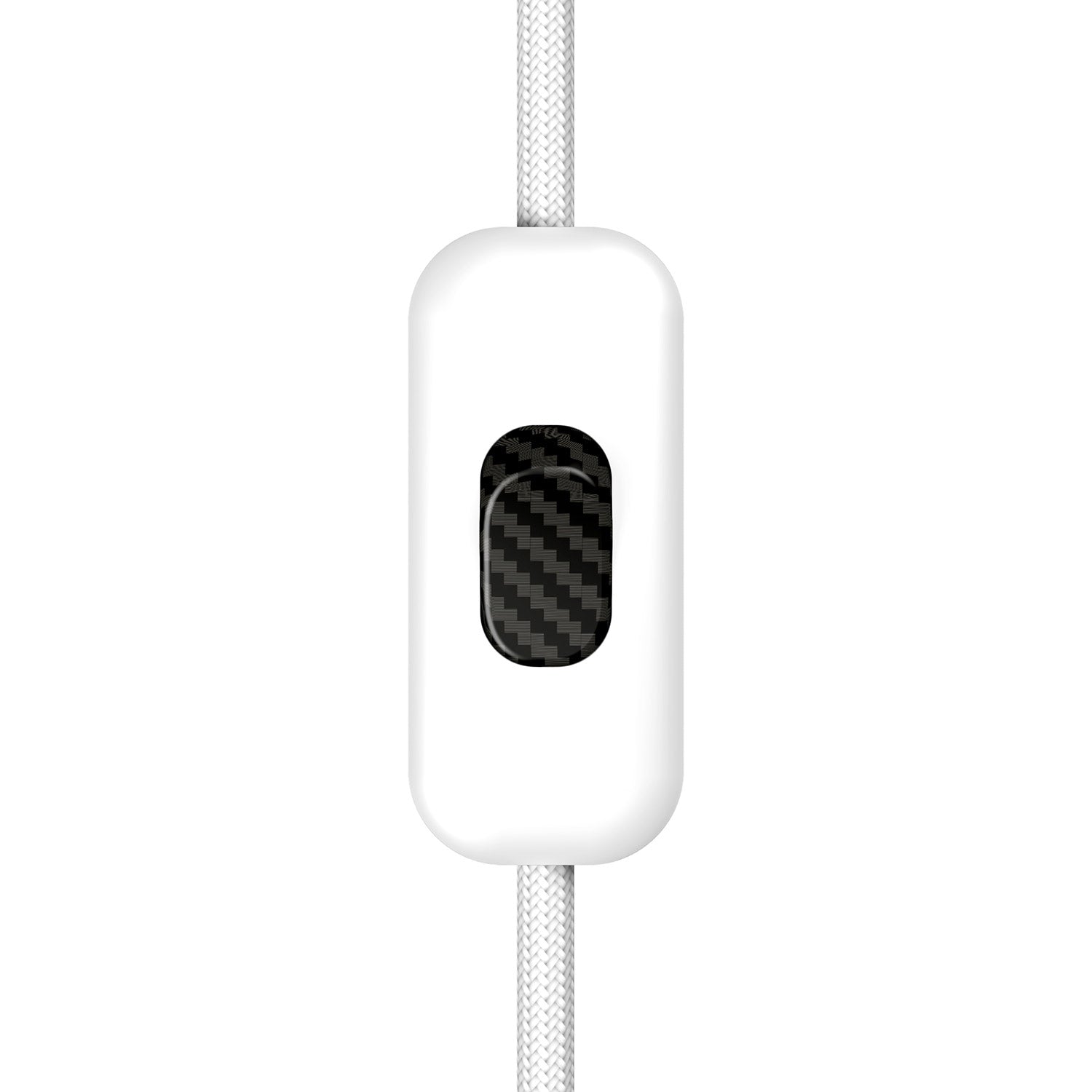 Interruttore Unipolare rompifilo Creative Switch Bianco e pulsante Effetto fibra di carbonio