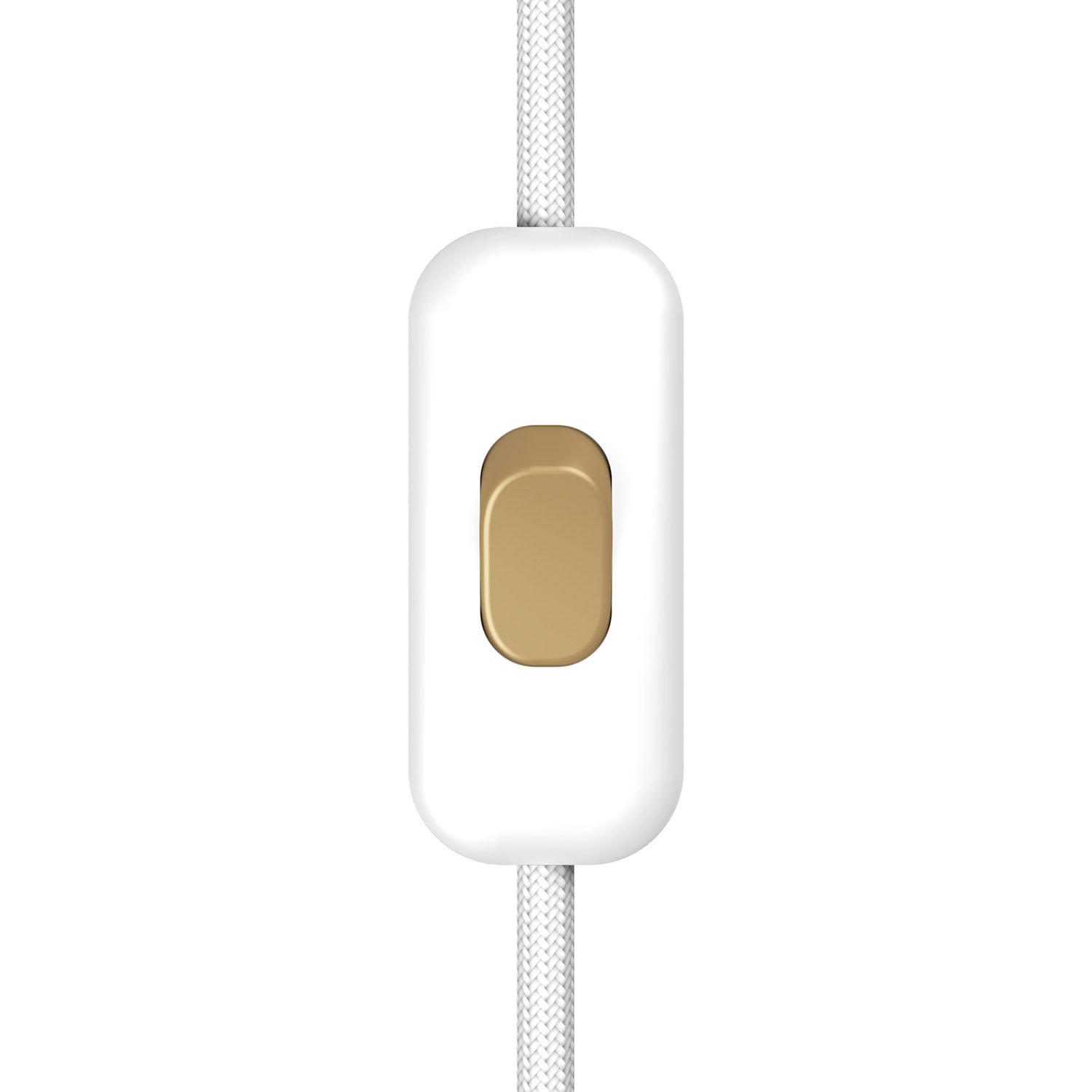Interruttore Unipolare rompifilo Creative Switch Bianco e pulsante Bronzo