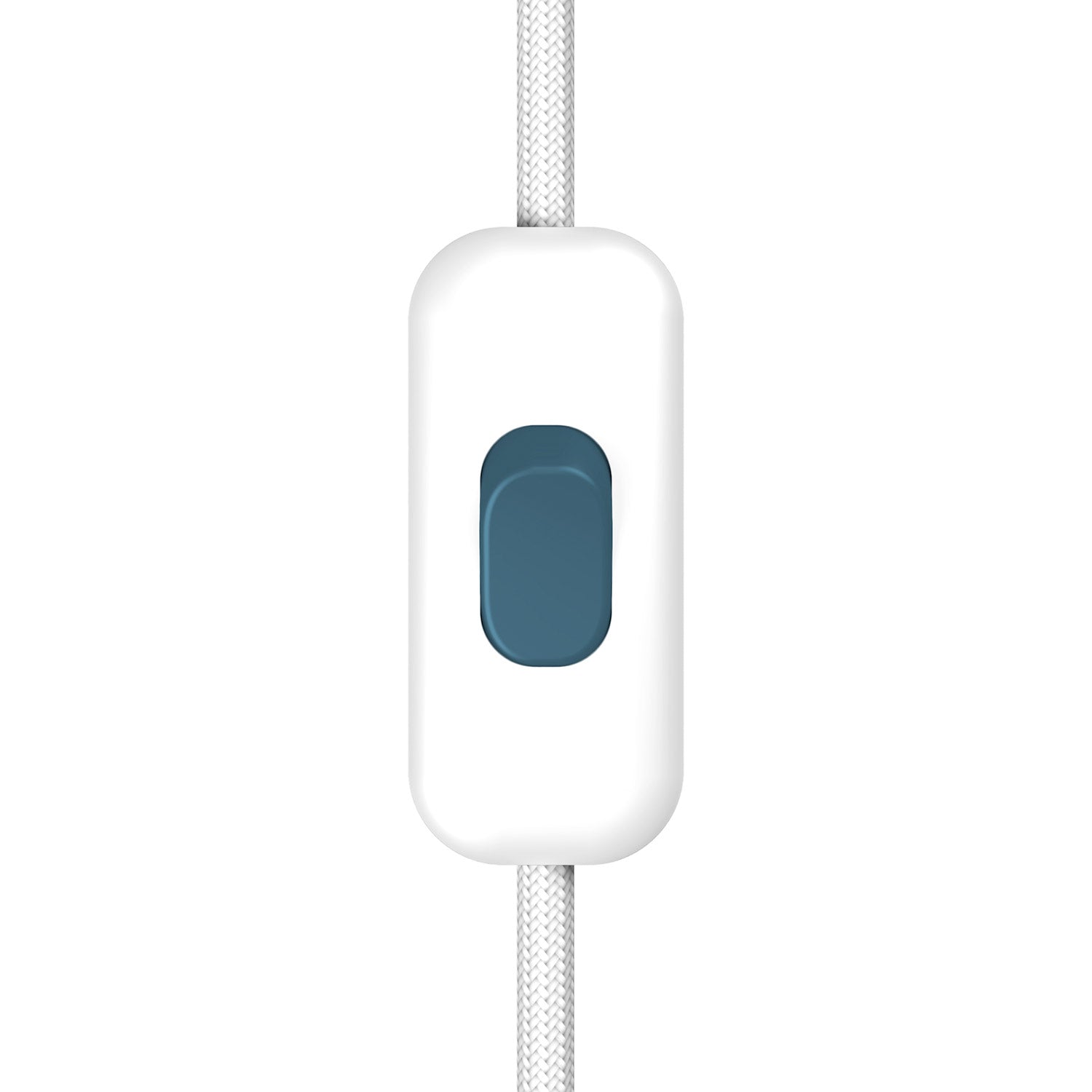 Interruttore Unipolare rompifilo Creative Switch Bianco e pulsante Petrolio