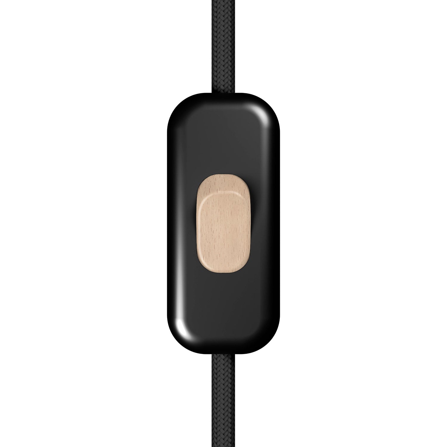 Interruttore Unipolare rompifilo Creative Switch Nero e pulsante Effetto legno