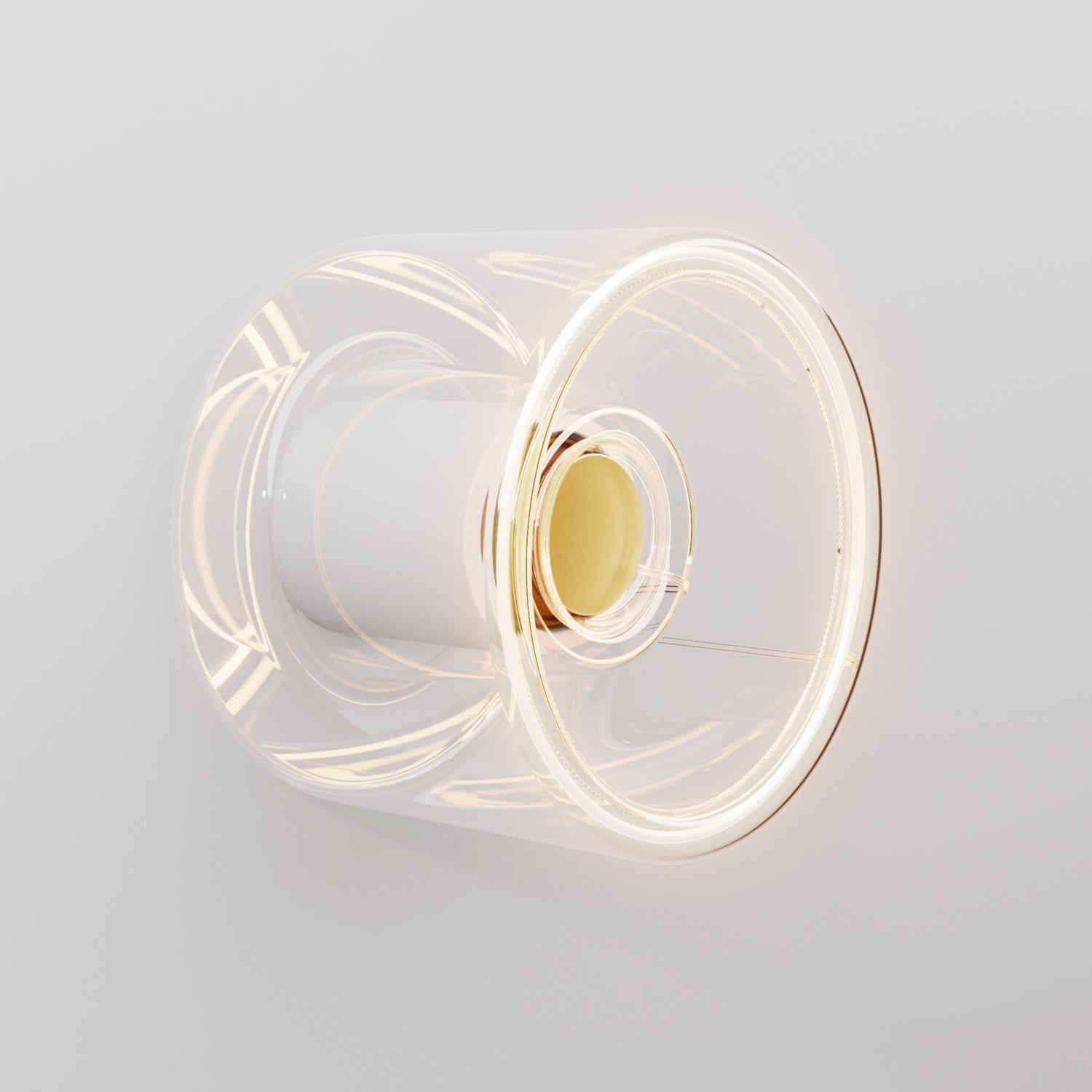 Applique con lampadina Ghost mini trasparente - Bianco