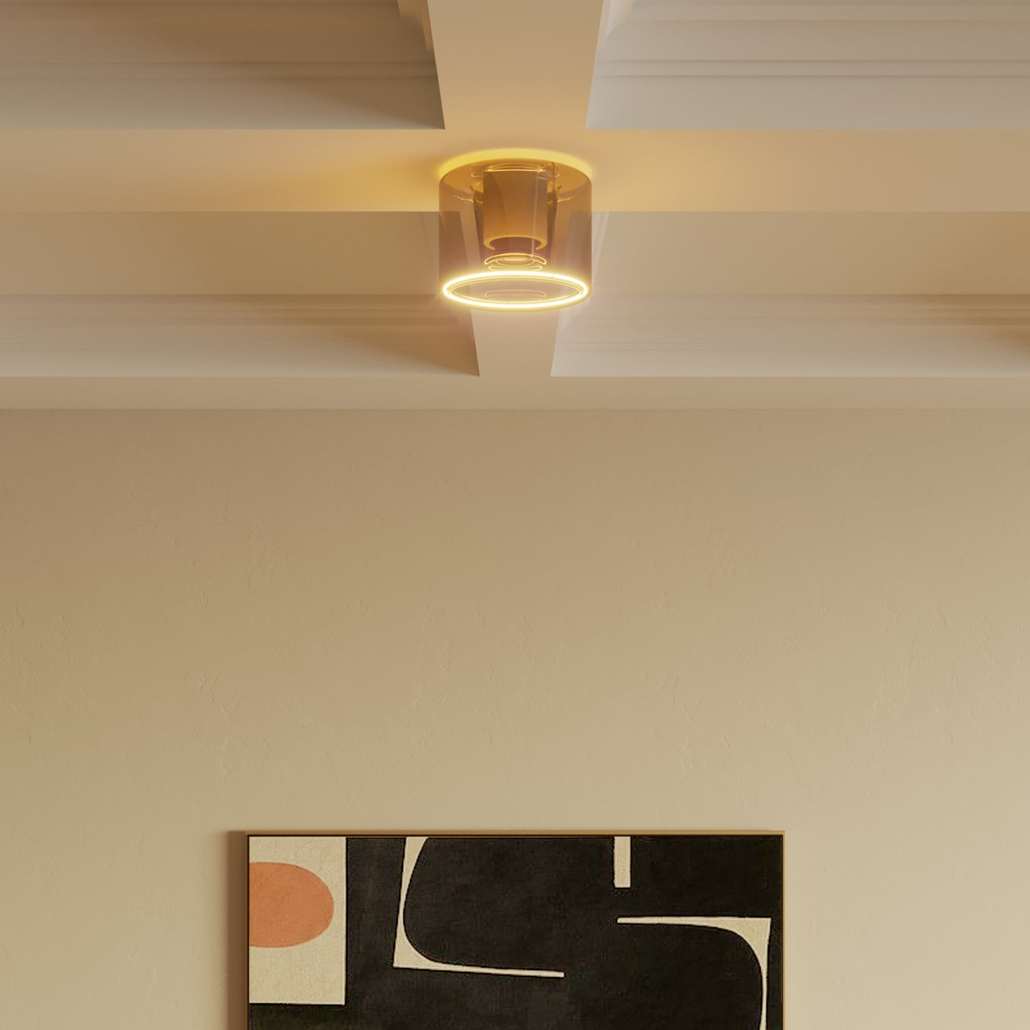 Applique con lampadina Ghost mini smoky - Bianco