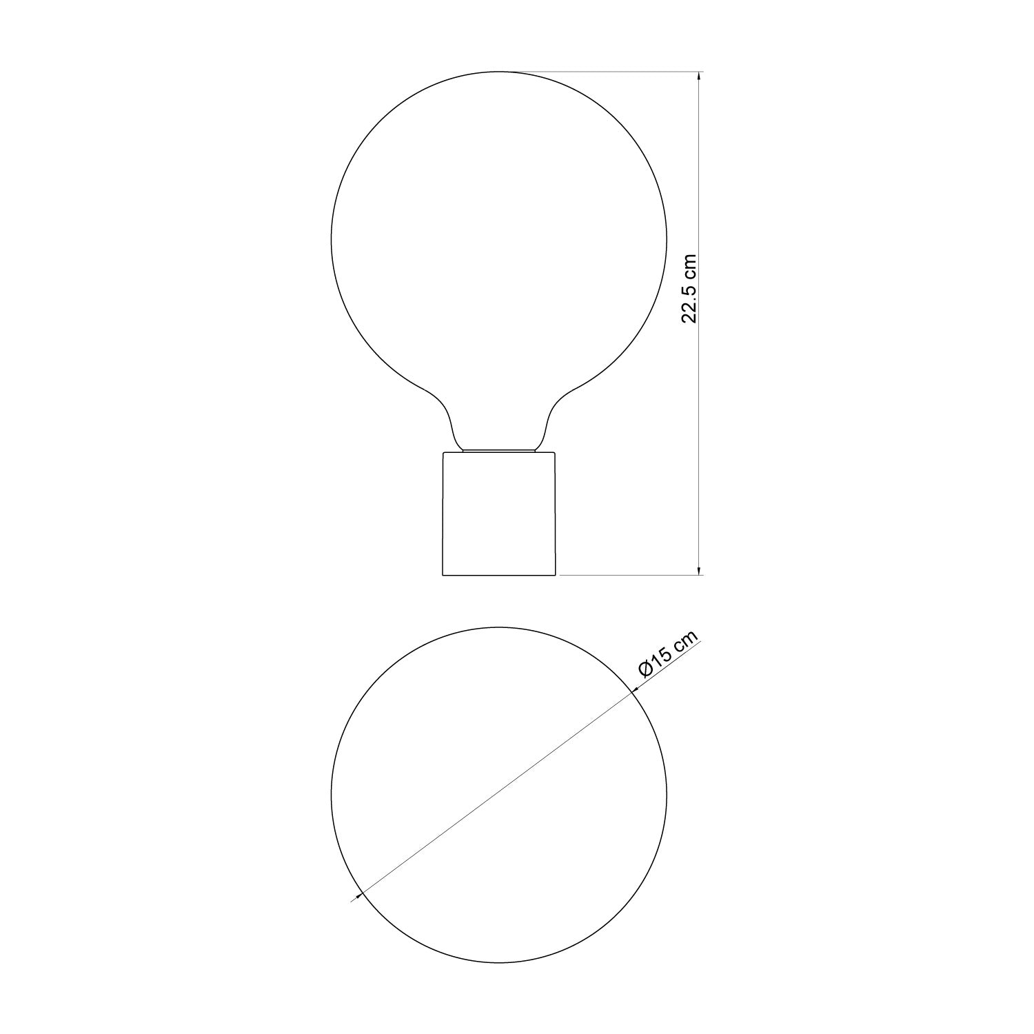 Applique Nera con lampadina a bulbo effetto porcellana - Waterproof IP44 - IO