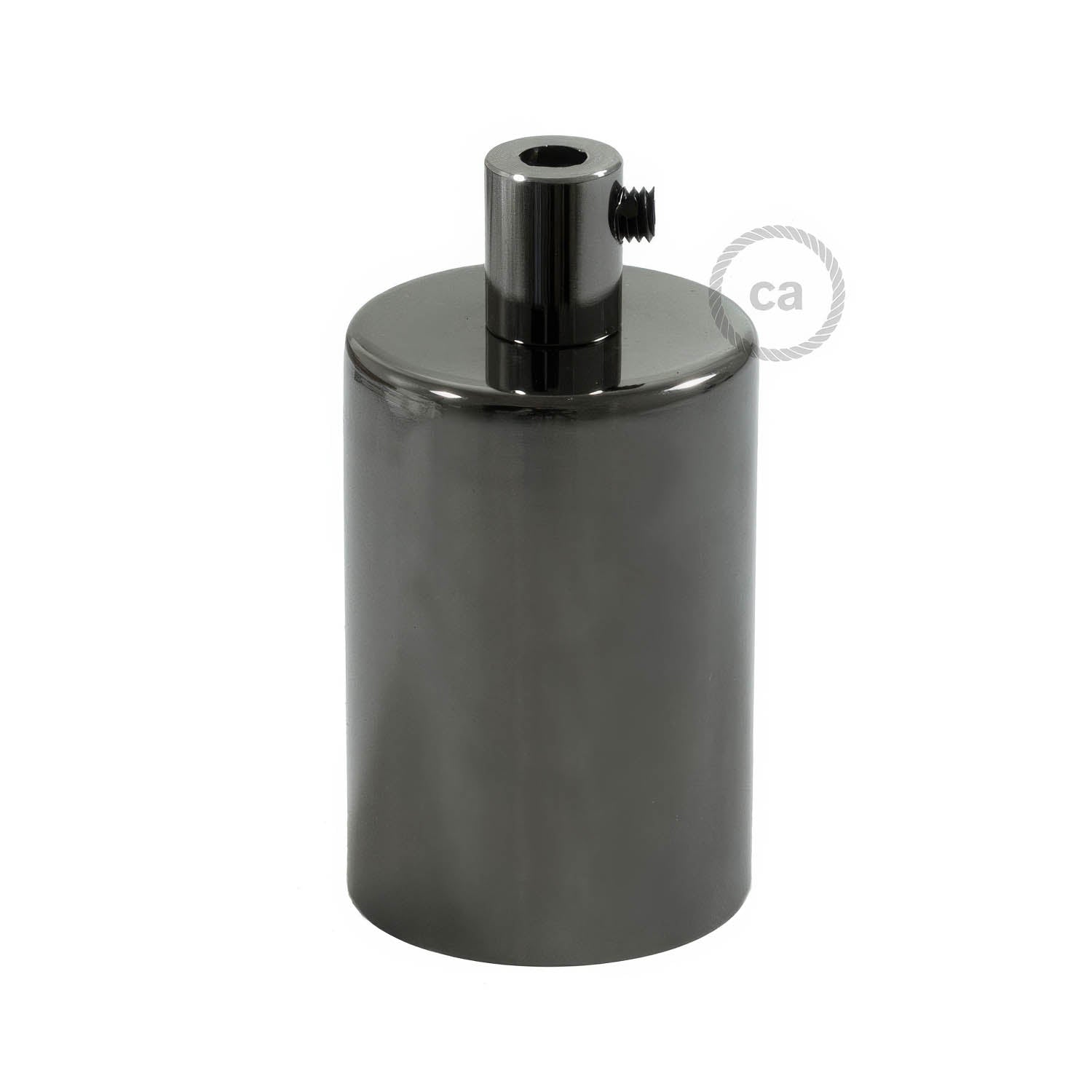 Kit portalampada E27 cilindrico in metallo - Nero perla Cilindrico