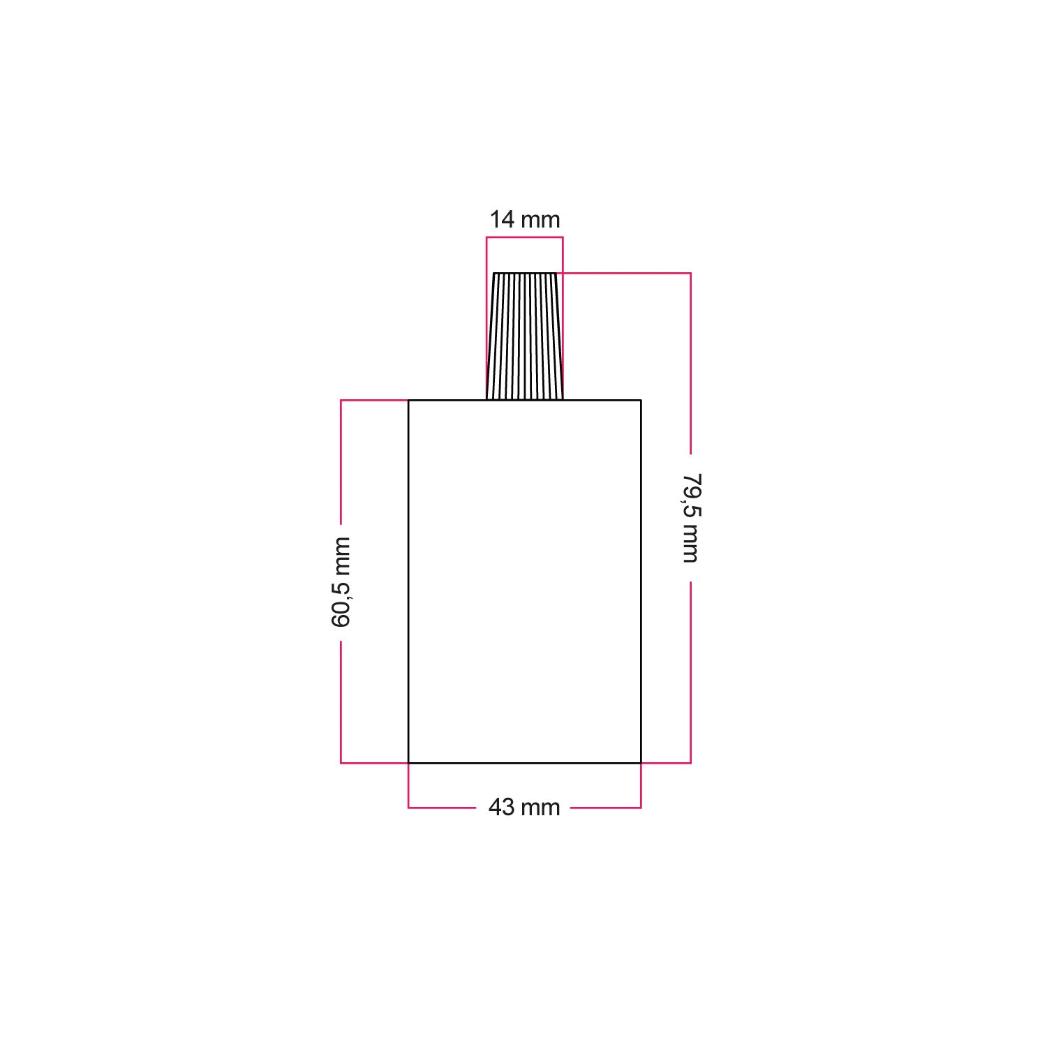 Kit portalampada E27 cilindrico in metallo - Bronzo satinato Conico