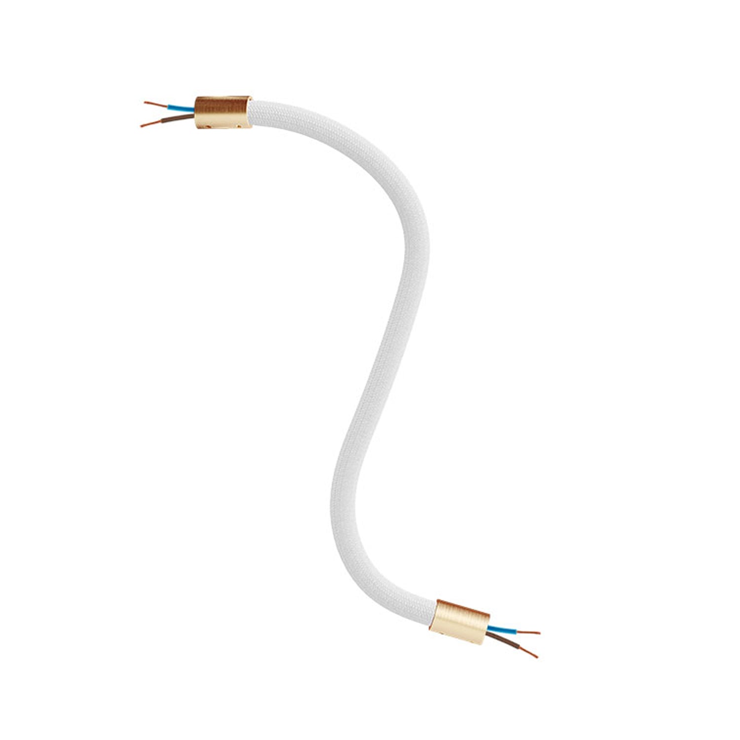 Kit Creative Flex tubo flessibile di estensione rivestito in tessuto RM01 Bianco con terminali metallici Bronzo satinato 30 cm