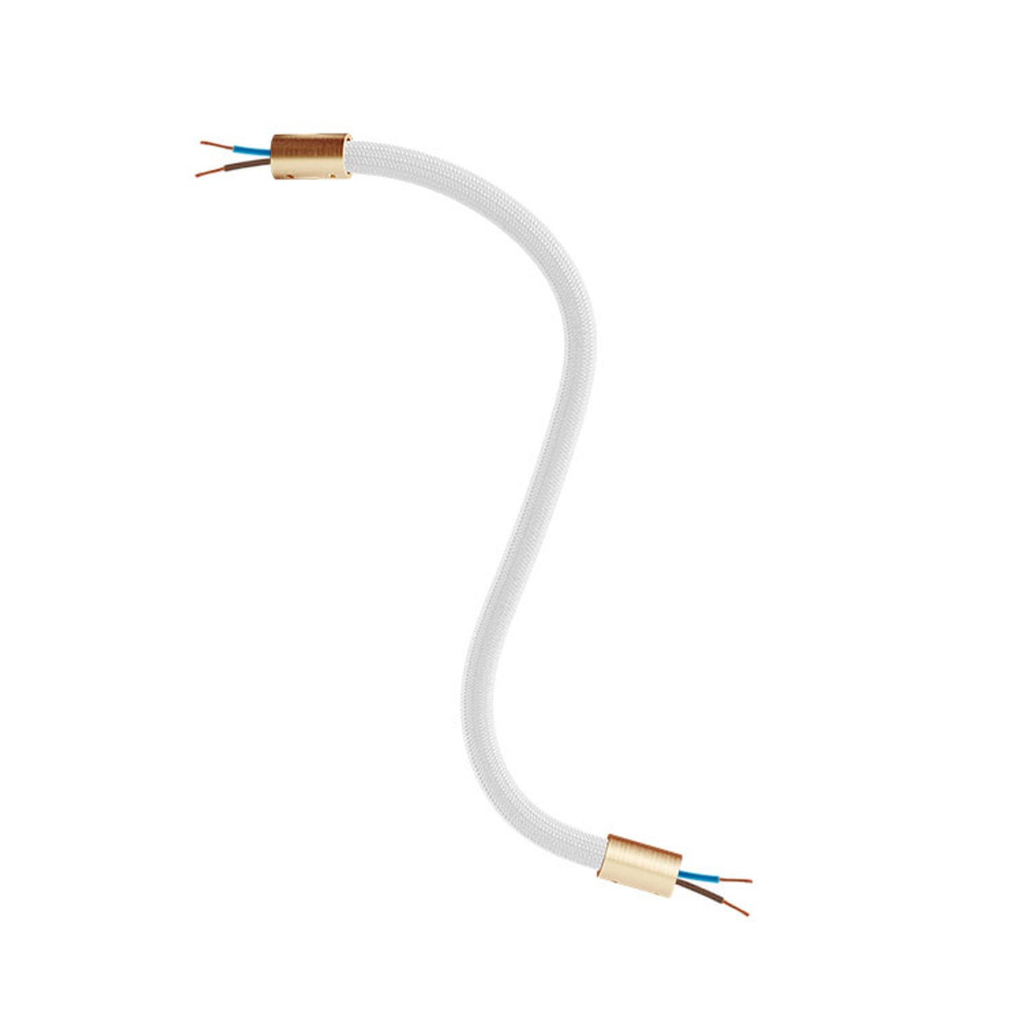 Kit Creative Flex tubo flessibile di estensione rivestito in tessuto RM02 Argento con terminali metallici Bronzo satinato 30 cm