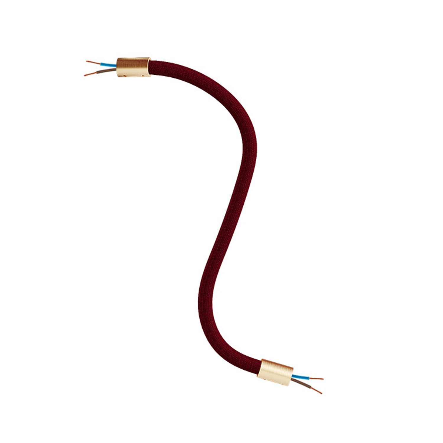Kit Creative Flex tubo flessibile di estensione rivestito in tessuto RM19 Bordeaux con terminali metallici Bronzo satinato 30 cm