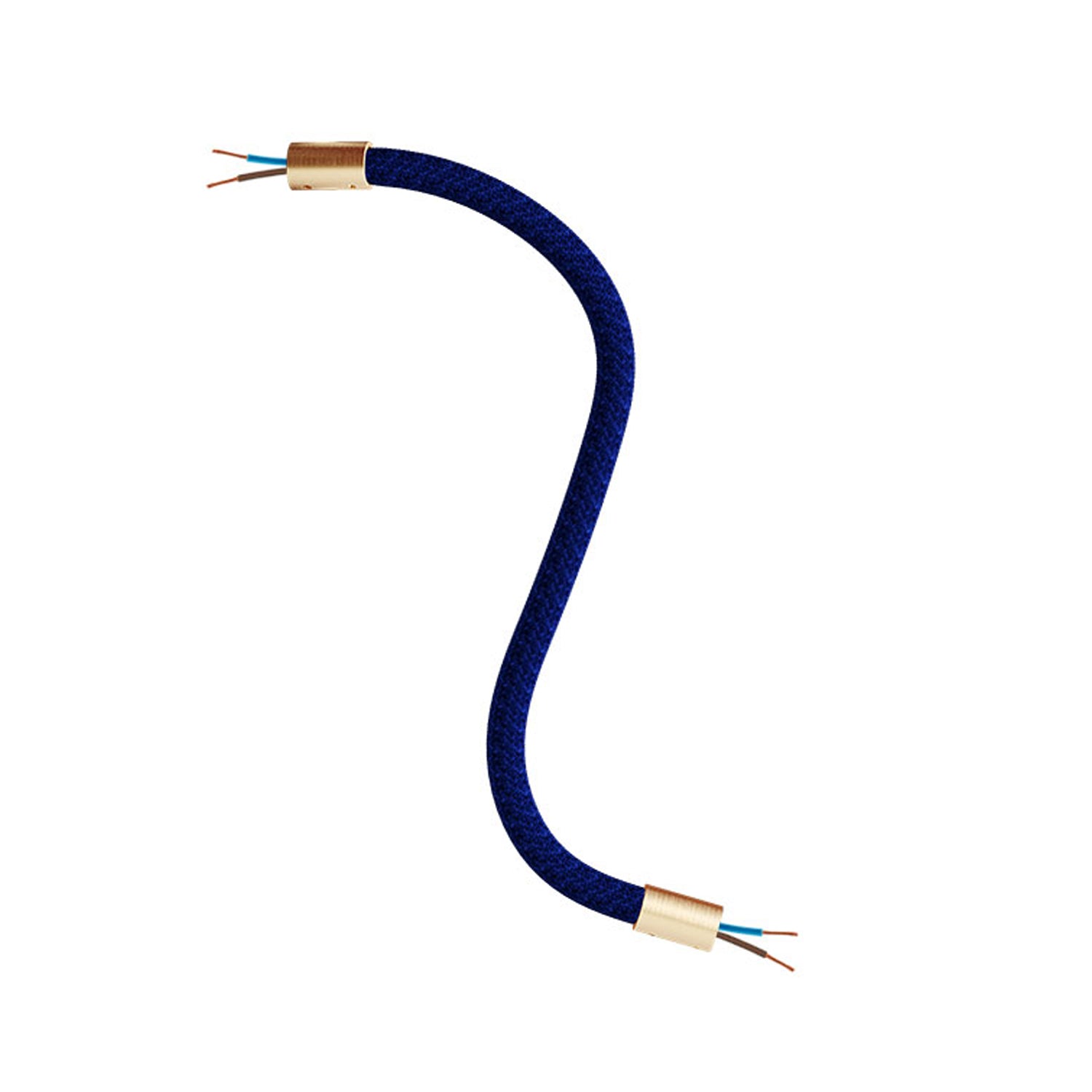 Kit Creative Flex tubo flessibile di estensione rivestito in tessuto RM20 Blu scuro con terminali metallici Bronzo satinato 30 cm