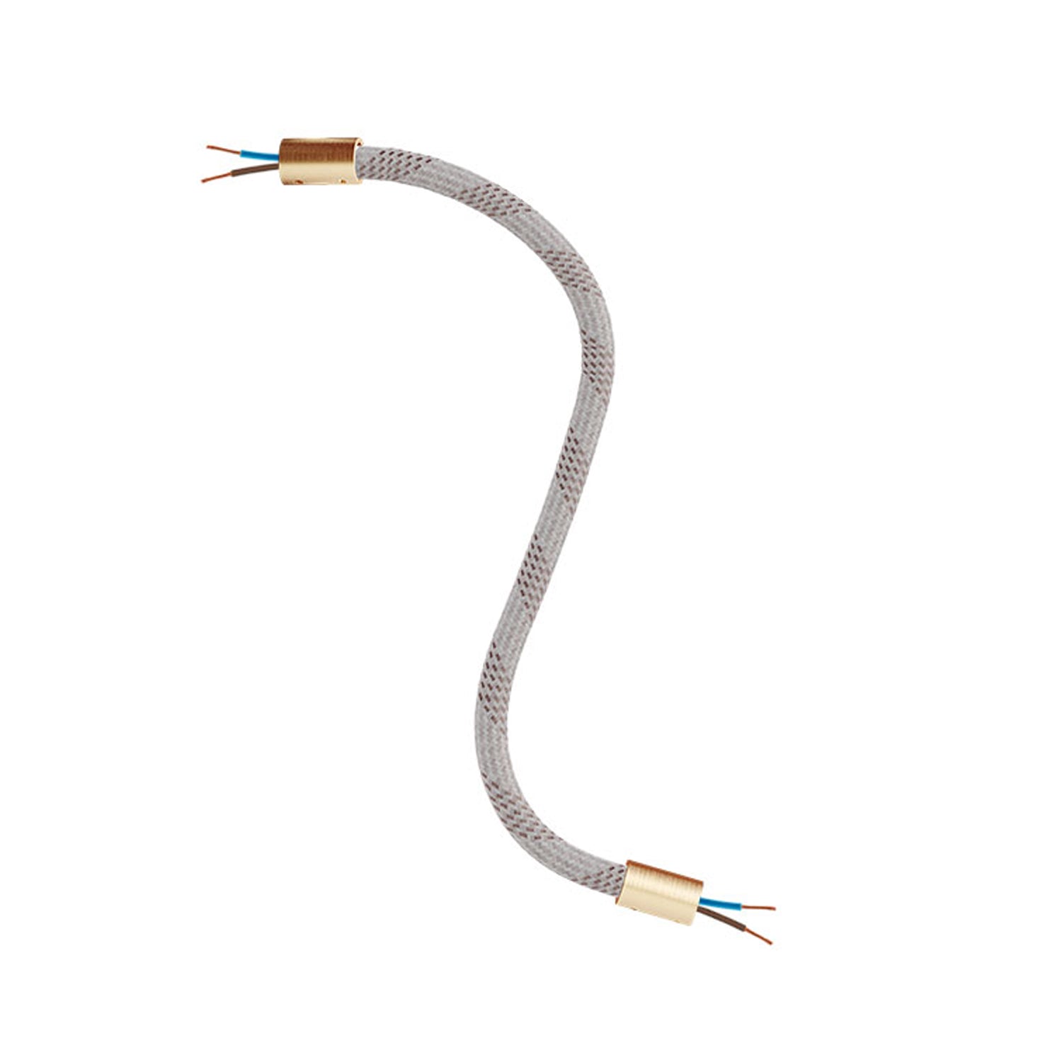 Kit Creative Flex tubo flessibile di estensione rivestito in tessuto RM72 Mèlange chiaro con terminali metallici Bronzo satinato 30 cm
