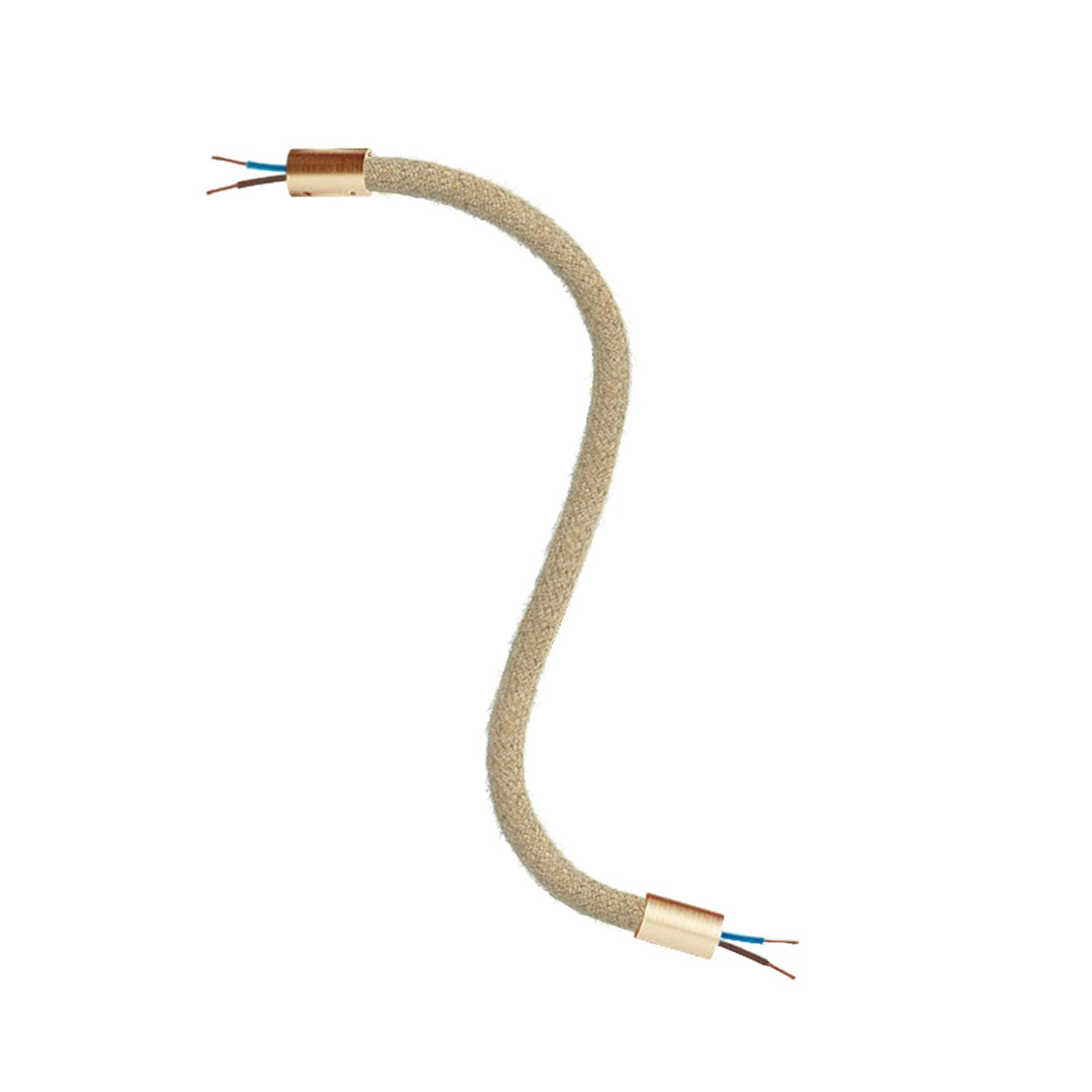 Kit Creative Flex tubo flessibile di estensione rivestito in juta RN06 Neutro con terminali metallici Bronzo satinato 30 cm