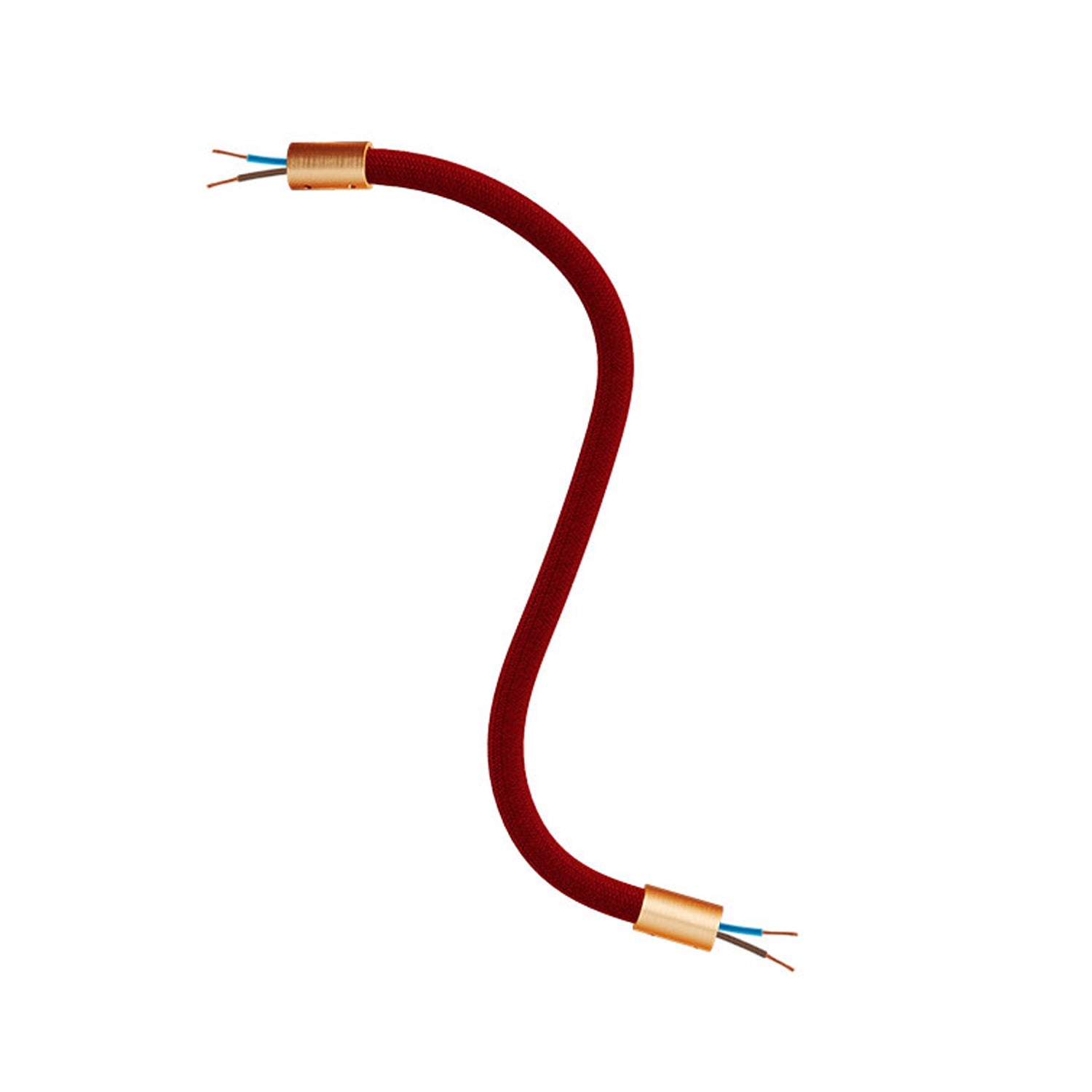 Kit Creative Flex tubo flessibile di estensione rivestito in tessuto RM09 Rosso con terminali metallici Rame satinato 30 cm