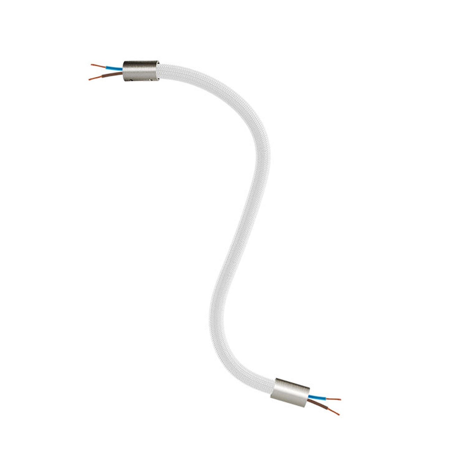 Kit Creative Flex tubo flessibile di estensione rivestito in tessuto RM02 Argento con terminali metallici Titanio satinato 30 cm