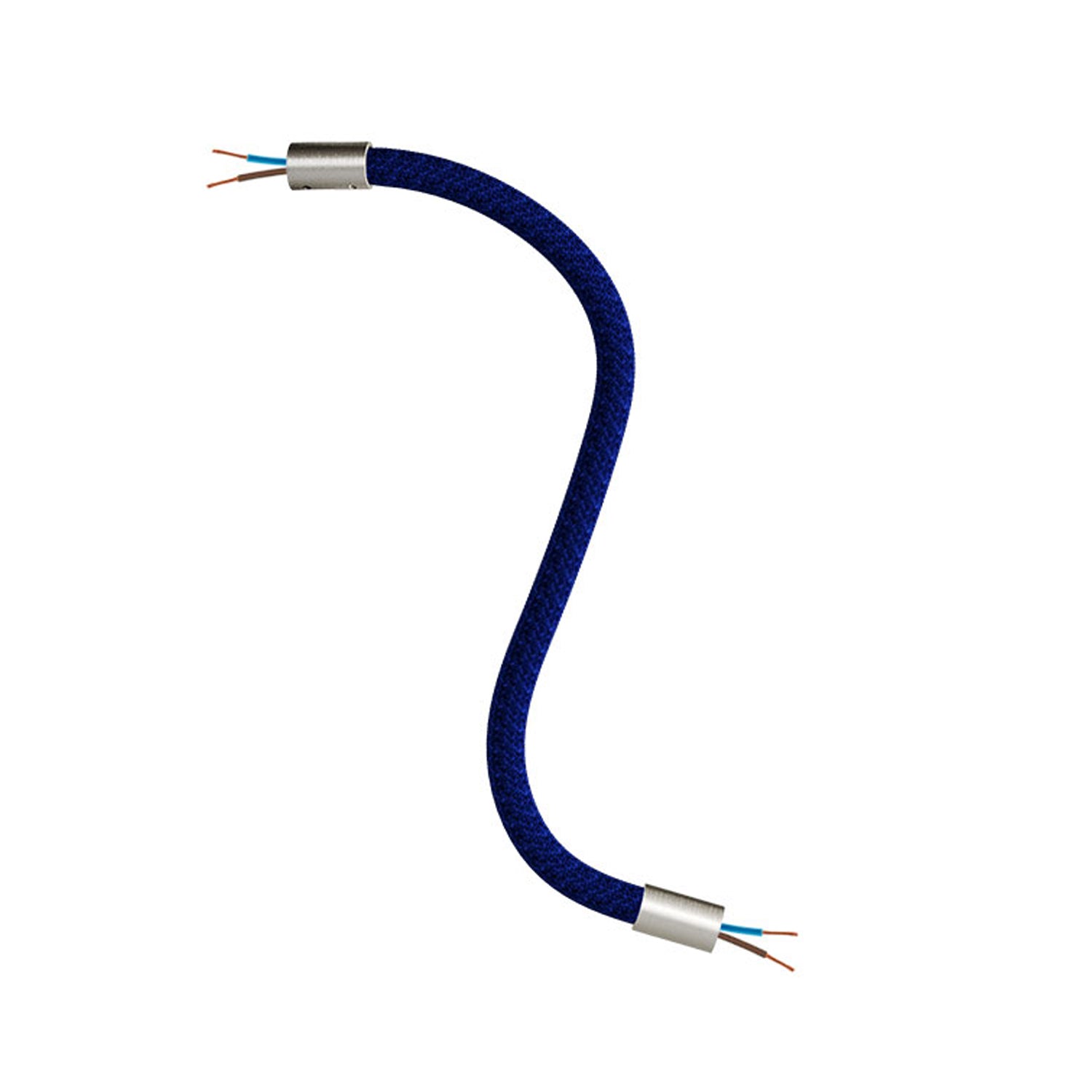 Kit Creative Flex tubo flessibile di estensione rivestito in tessuto RM20 Blu scuro con terminali metallici Titanio satinato 30 cm