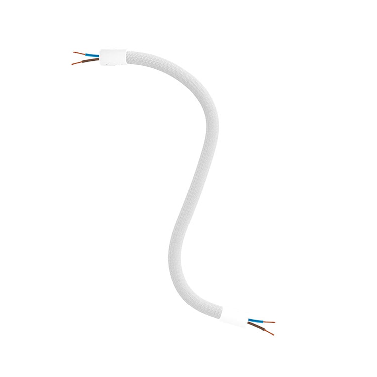 Kit Creative Flex tubo flessibile di estensione rivestito in tessuto RM01 Bianco con terminali metallici Bianco opaco 30 cm