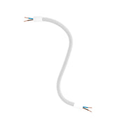 Kit Creative Flex tubo flessibile di estensione rivestito in tessuto RM02 Argento con terminali metallici Bianco opaco 30 cm