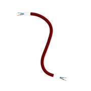 Kit Creative Flex tubo flessibile di estensione rivestito in tessuto RM09 Rosso con terminali metallici Bianco opaco 30 cm