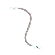 Kit Creative Flex tubo flessibile di estensione rivestito in tessuto RM72 Mèlange chiaro con terminali metallici Bianco opaco 30 cm