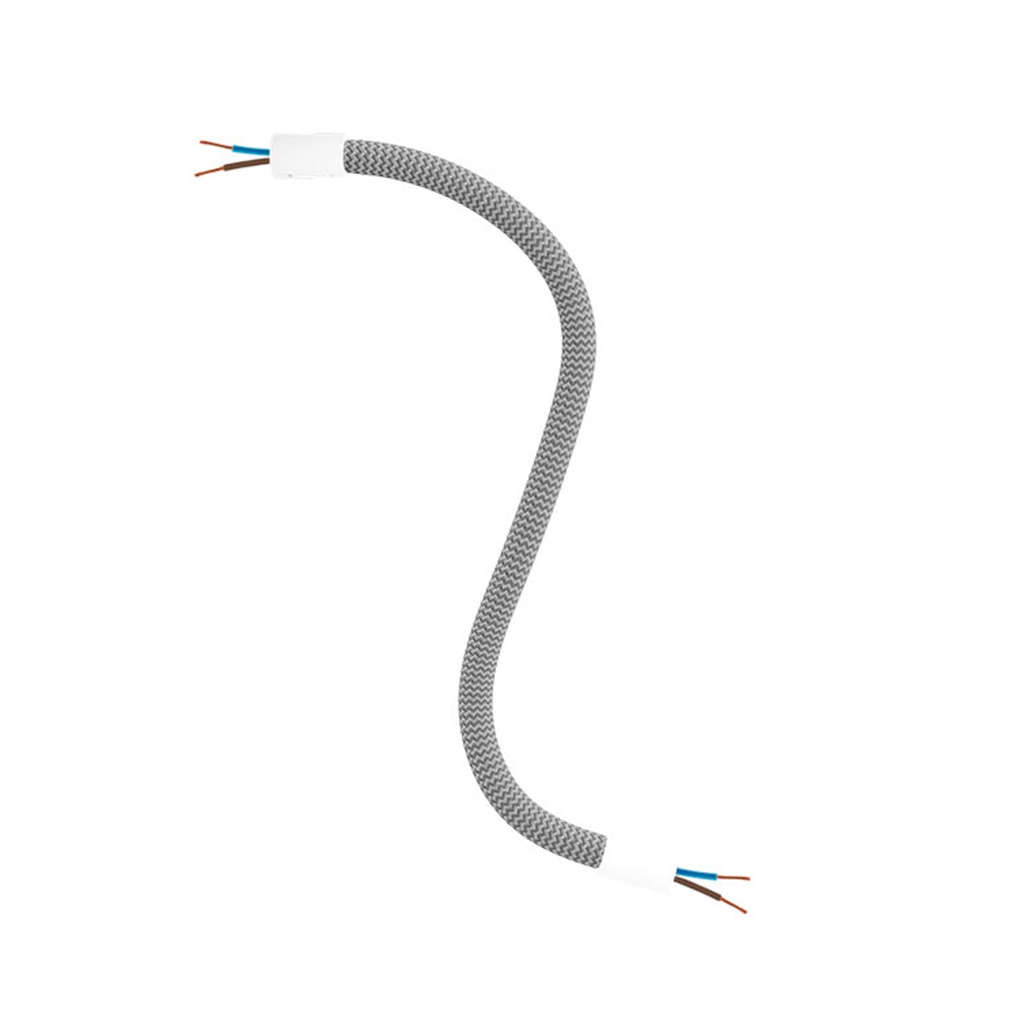 Kit Creative Flex tubo flessibile di estensione rivestito in tessuto RM75 Titanio con terminali metallici Bianco opaco 30 cm