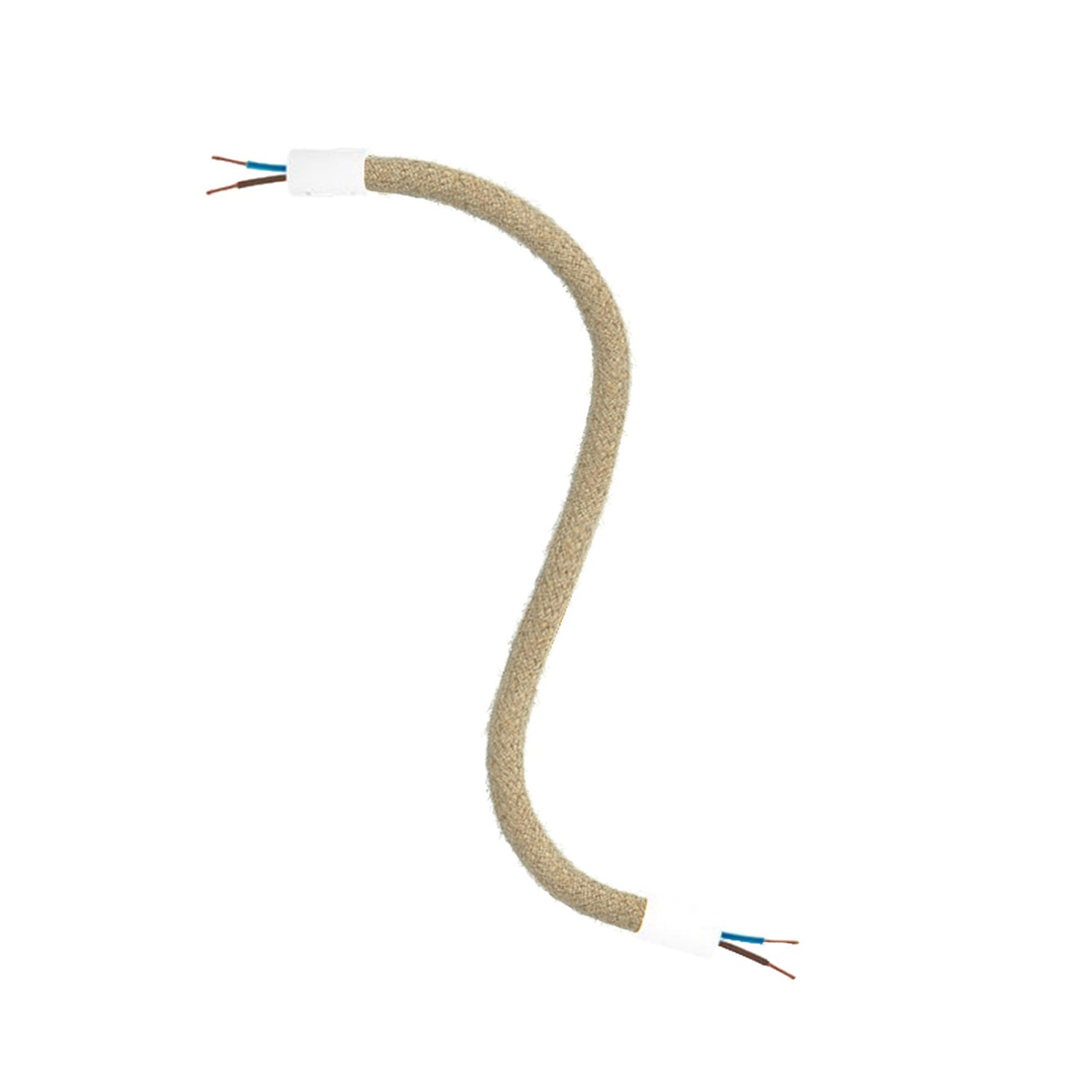 Kit Creative Flex tubo flessibile di estensione rivestito in juta RN06 Neutro con terminali metallici Bianco opaco 30 cm