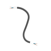 Kit Creative Flex tubo flessibile di estensione rivestito in tessuto RZ30 Nero Ferro con terminali metallici Bianco opaco 30 cm