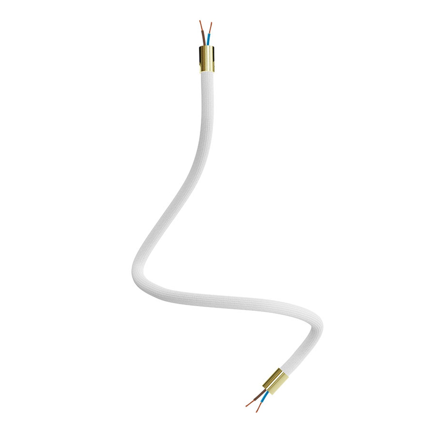 Kit Creative Flex tubo flessibile di estensione rivestito in tessuto RM01 Bianco con terminali metallici Bronzo satinato 60 cm