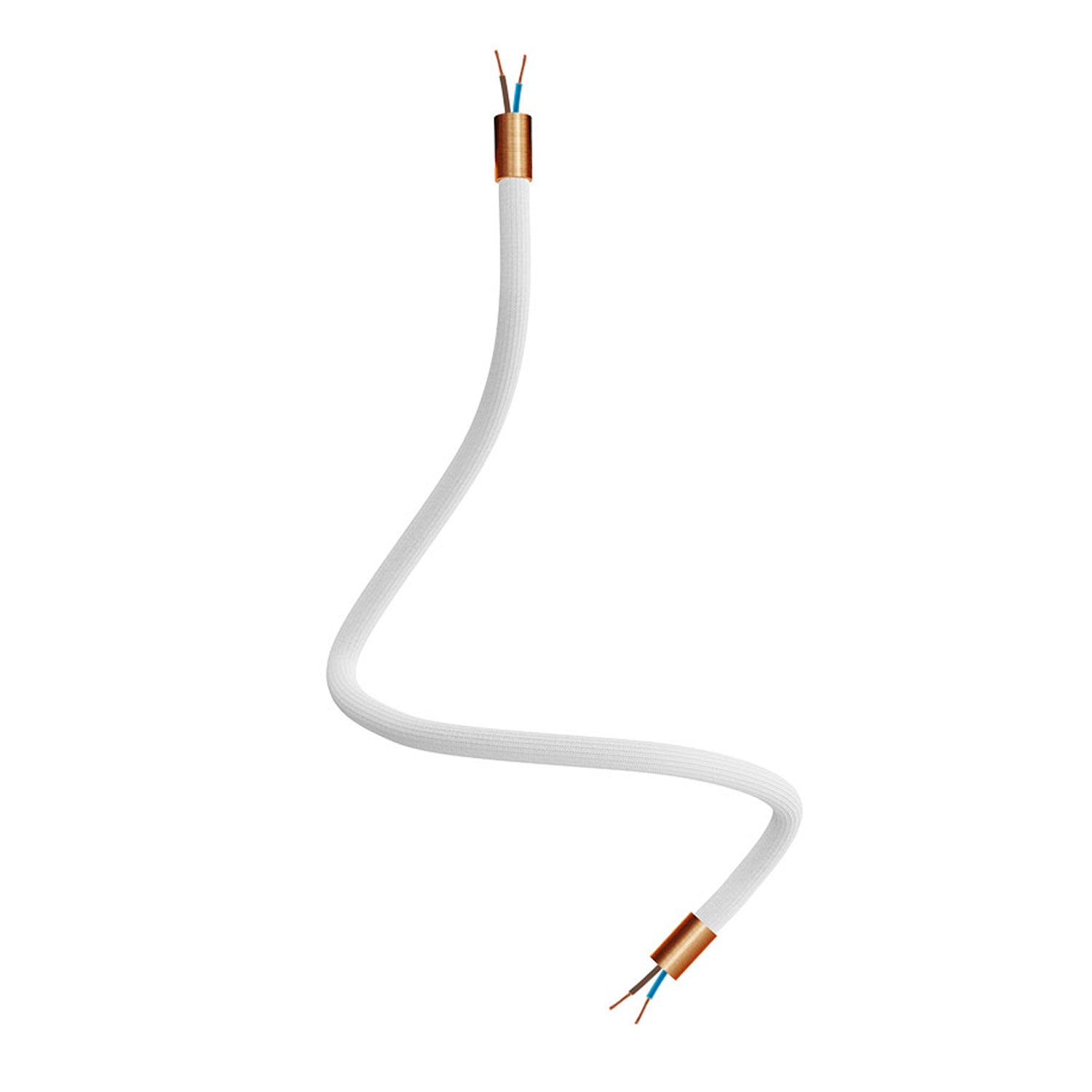 Kit Creative Flex tubo flessibile di estensione rivestito in tessuto RM01 Bianco con terminali metallici Rame satinato 60 cm