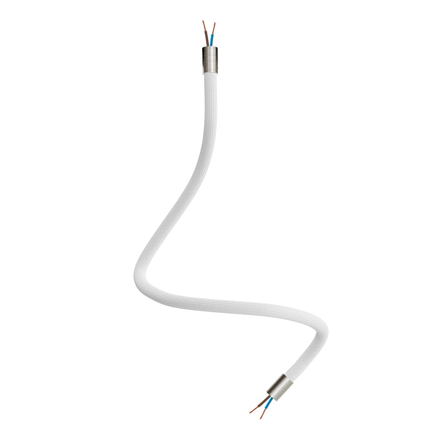 Kit Creative Flex tubo flessibile di estensione rivestito in tessuto RM01 Bianco con terminali metallici Titanio satinato 60 cm
