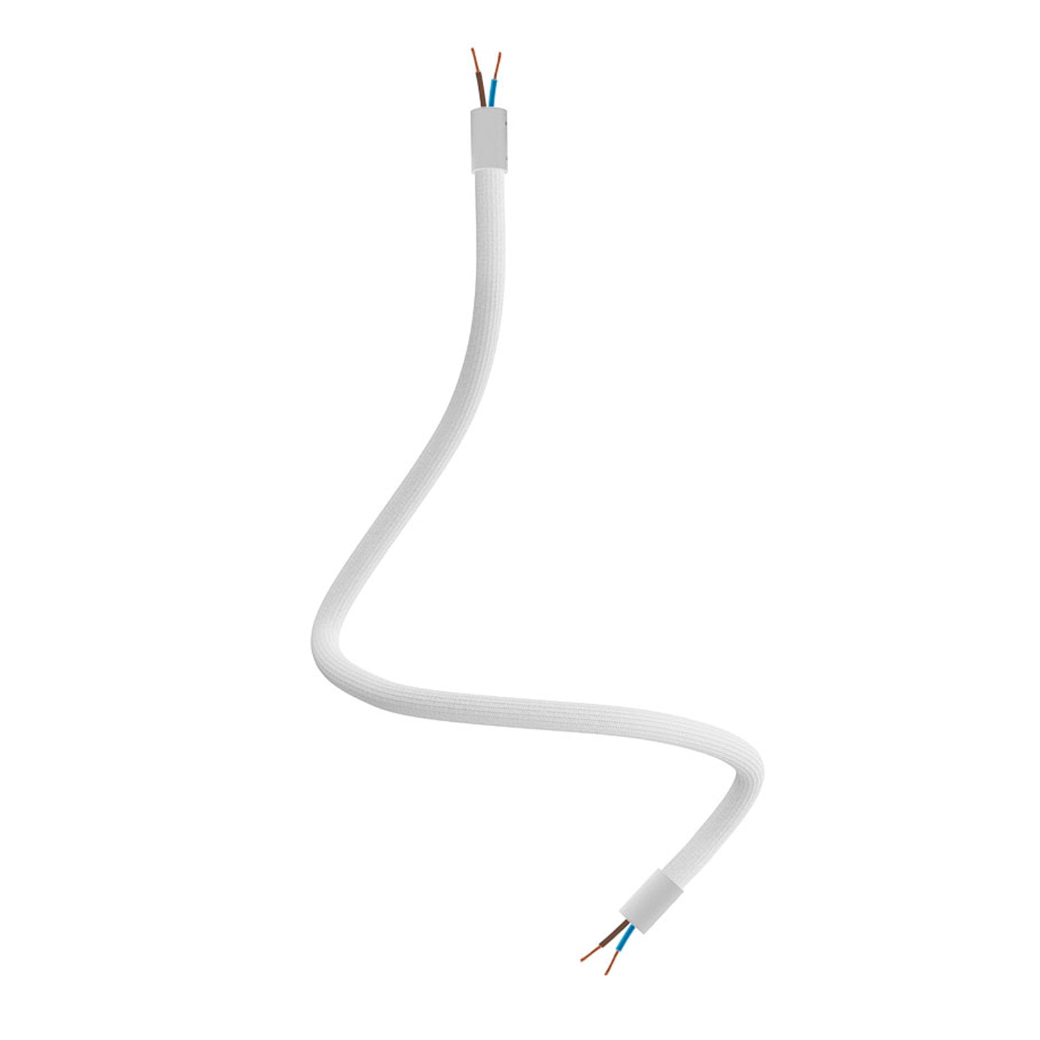 Kit Creative Flex tubo flessibile di estensione rivestito in tessuto RM01 Bianco con terminali metallici Bianco opaco 60 cm