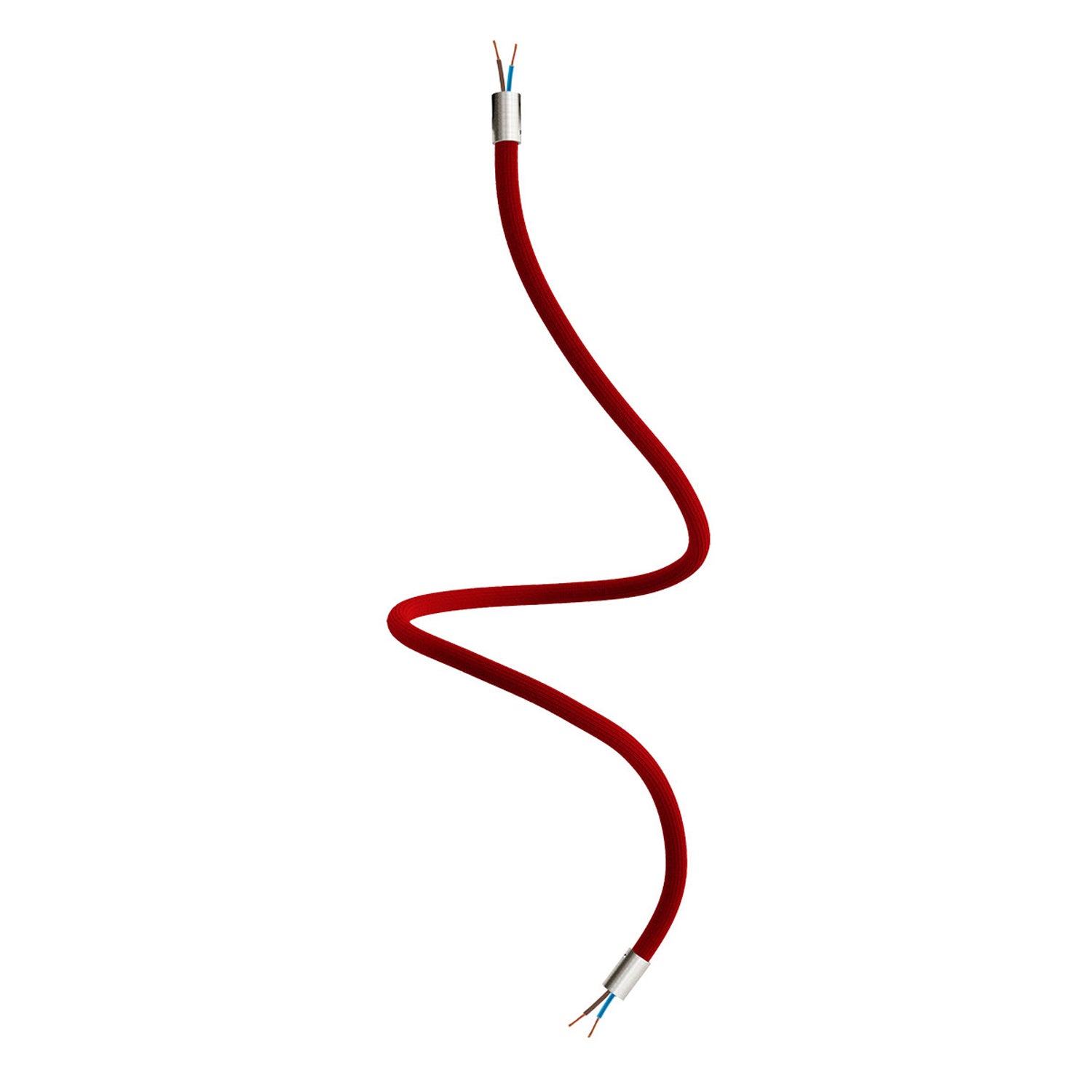 Kit Creative Flex tubo flessibile di estensione rivestito in tessuto RM09 Rosso con terminali metallici Titanio satinato 90 cm