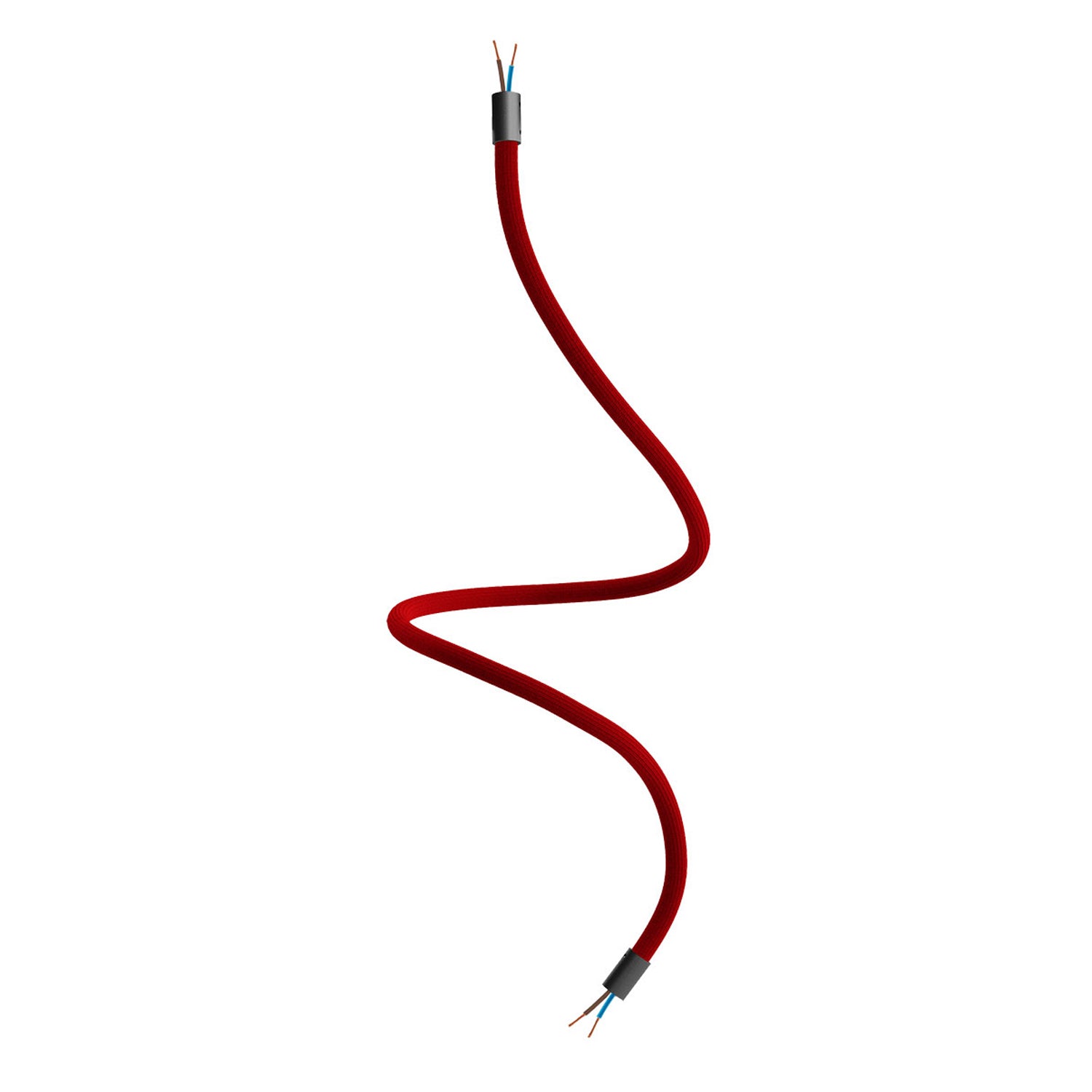 Kit Creative Flex tubo flessibile di estensione rivestito in tessuto RM09 Rosso con terminali metallici Nero 90 cm