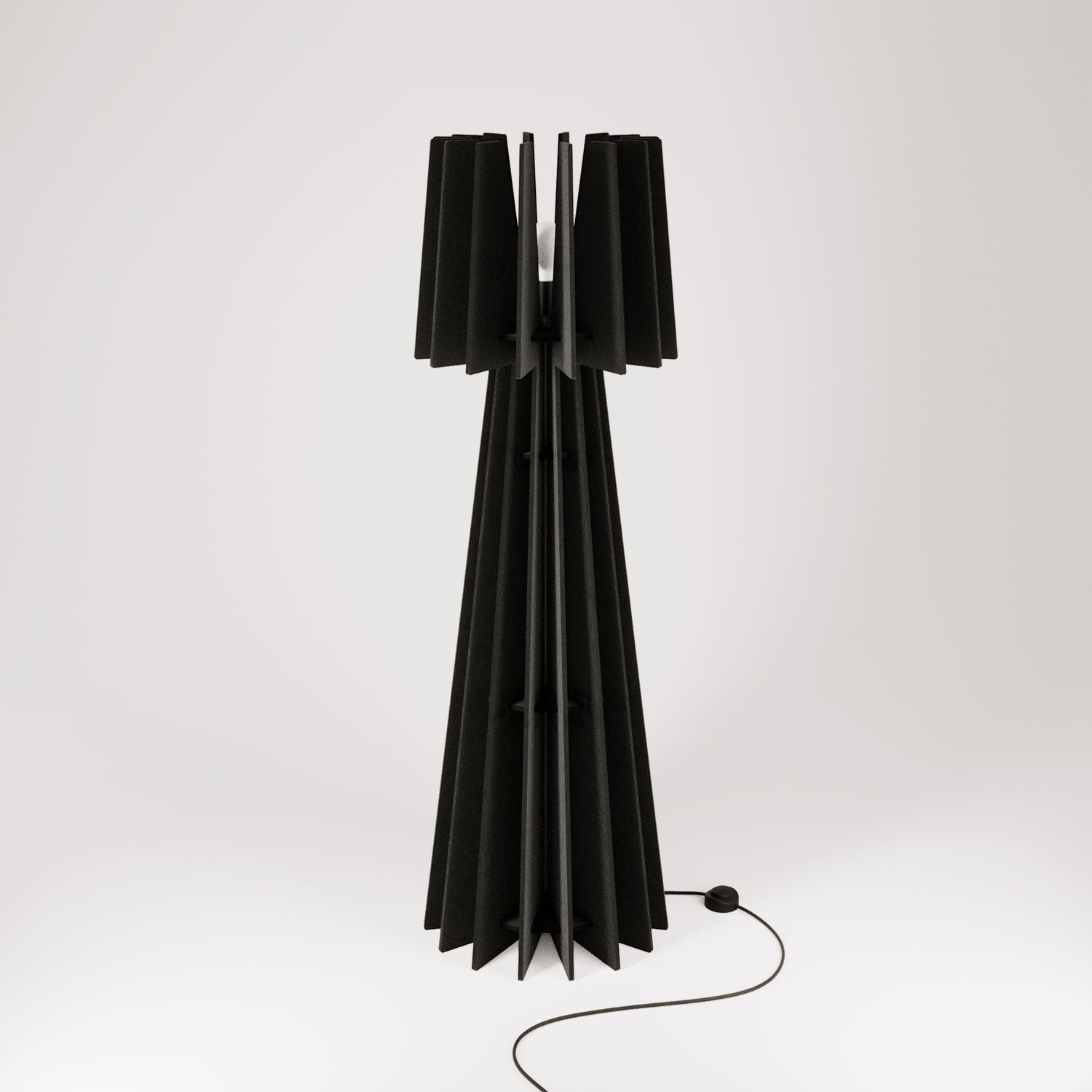 SHHINE lampada da terra in materiale fonoassorbente - Nero melange