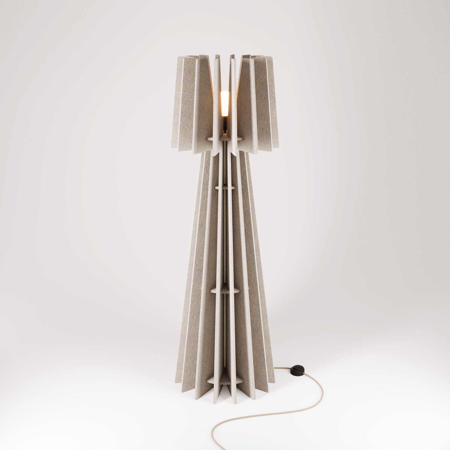 SHHINE lampada da terra in materiale fonoassorbente - Tortora melange