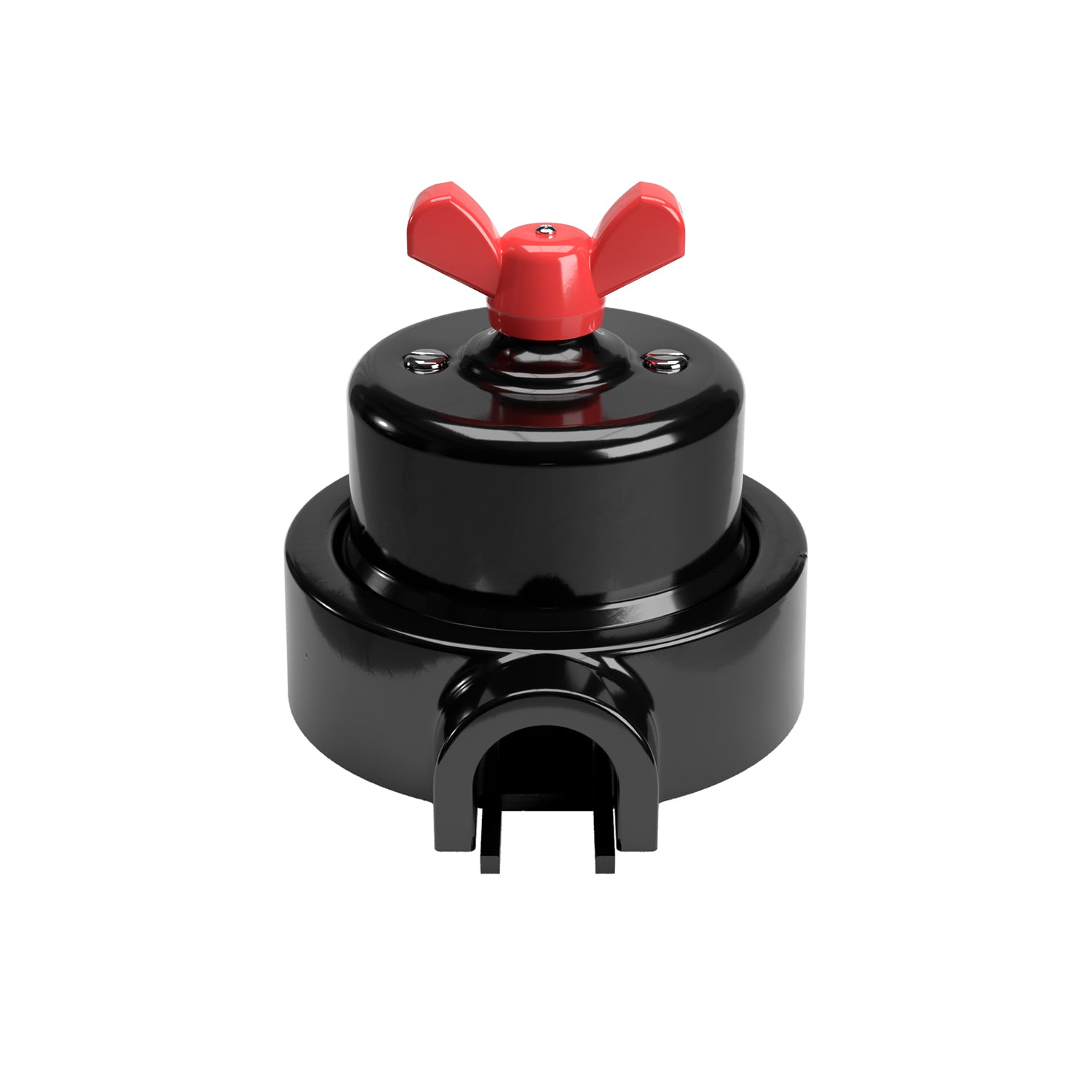 Kit interruttore/deviatore con dado a farfalla e base per Creative-Tubes in porcellana nera Rosso 1