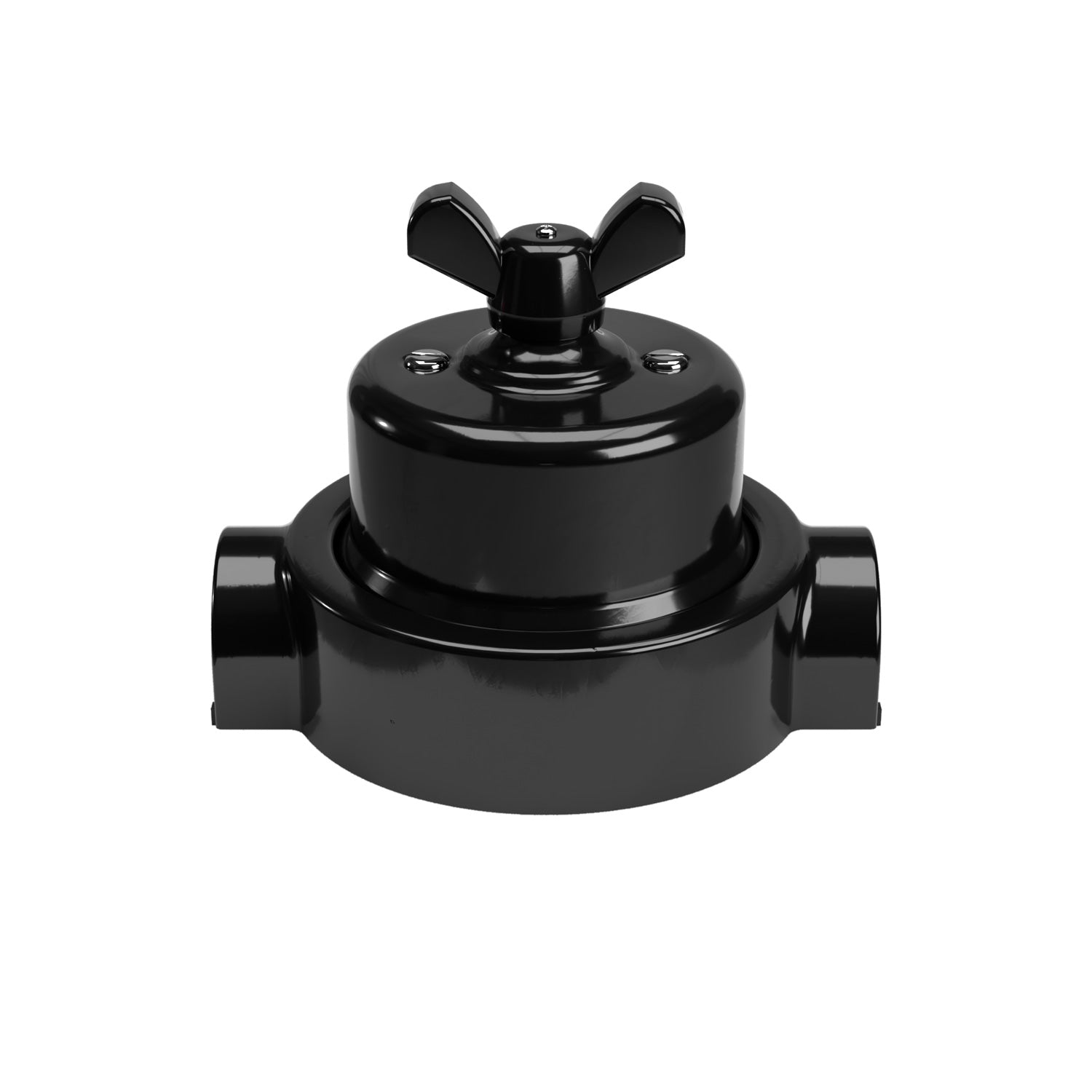Kit interruttore/deviatore con dado a farfalla e base per Creative-Tubes in porcellana nera Nero 2 in linea