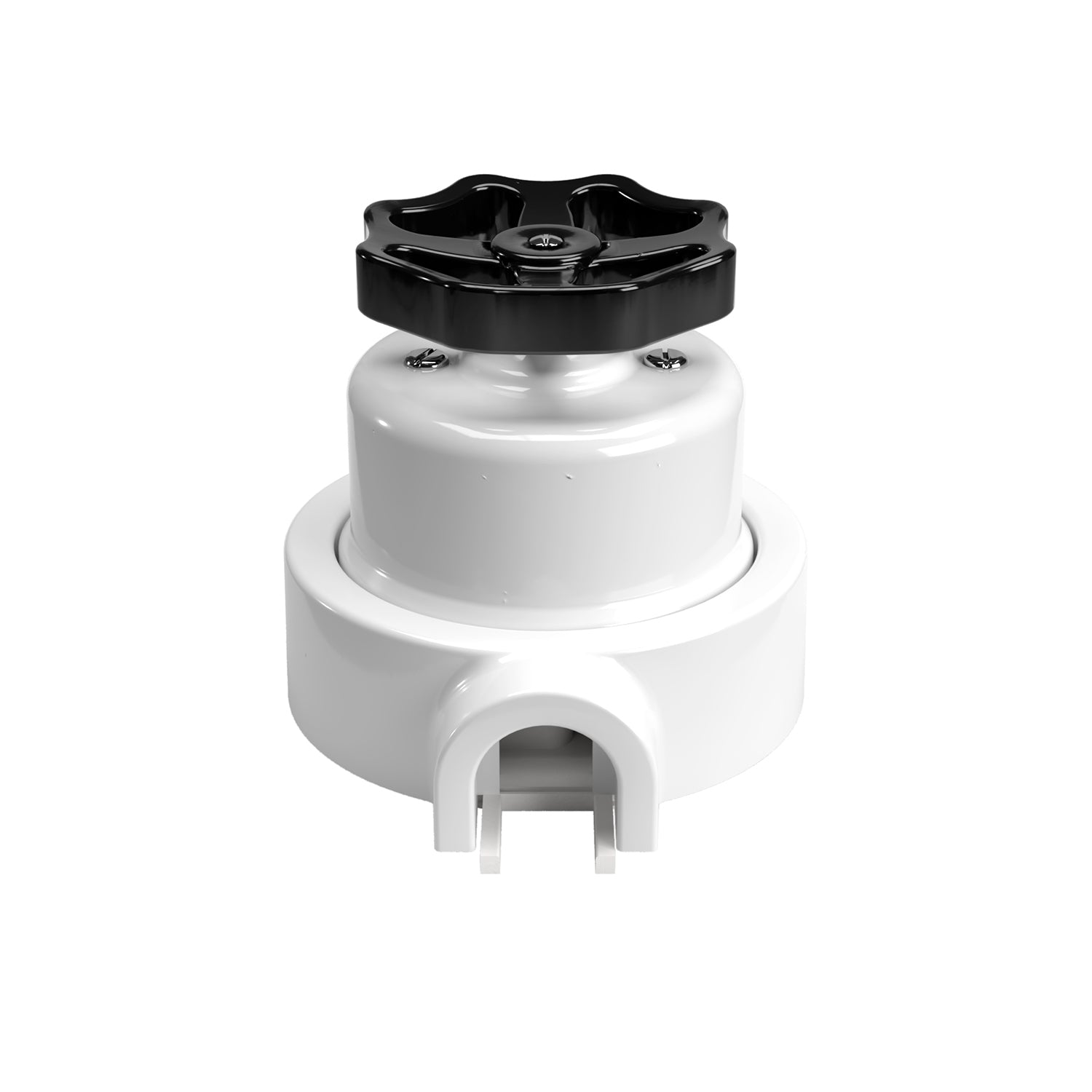 Kit interruttore/deviatore con manopola e base per Creative-Tubes in porcellana bianca Nero 1