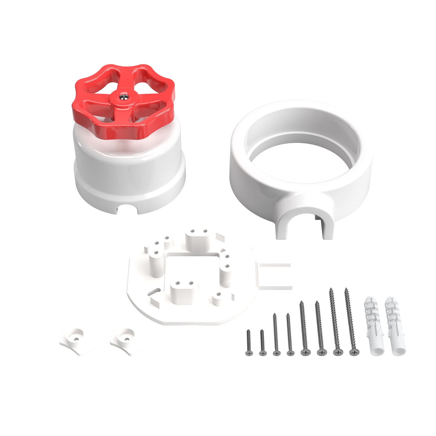 Kit interruttore/deviatore con manopola e base per Creative-Tubes in porcellana bianca Rosso 1