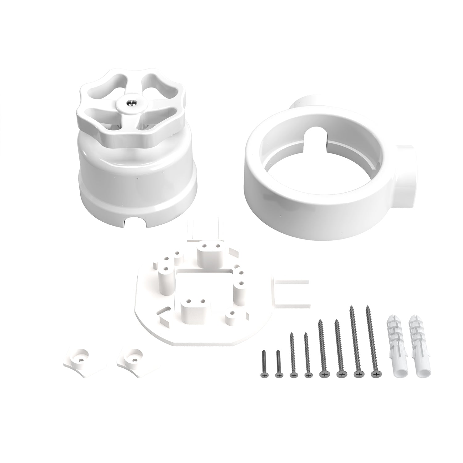 Kit interruttore/deviatore con manopola e base per Creative-Tubes in porcellana bianca Bianco 2