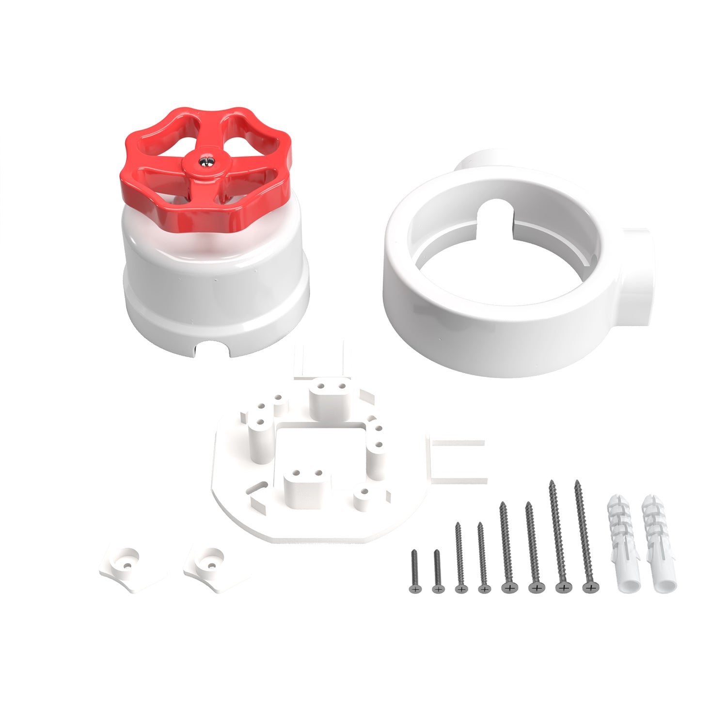 Kit interruttore/deviatore con manopola e base per Creative-Tubes in porcellana bianca Rosso 2