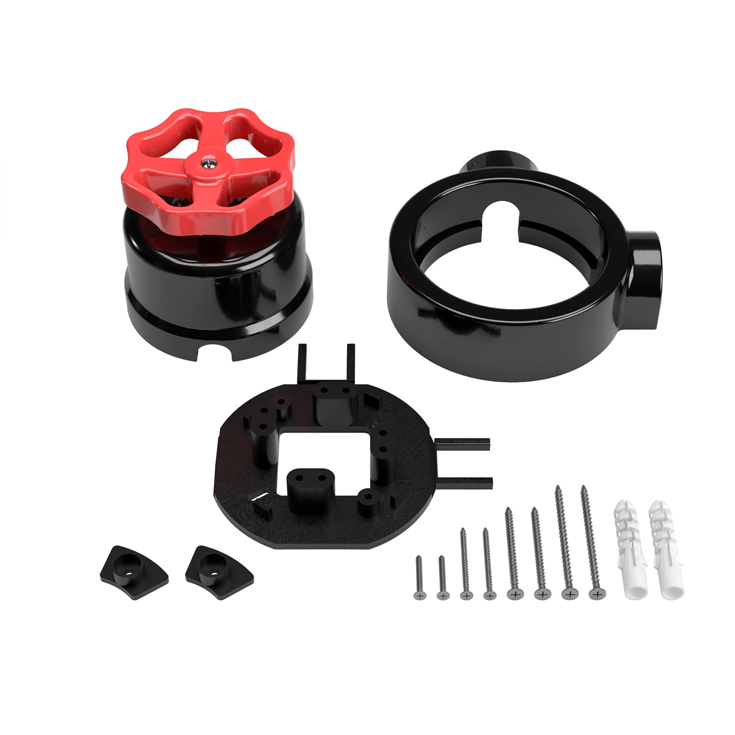 Kit interruttore/deviatore con manopola e base per Creative-Tubes in porcellana nera Rosso 2