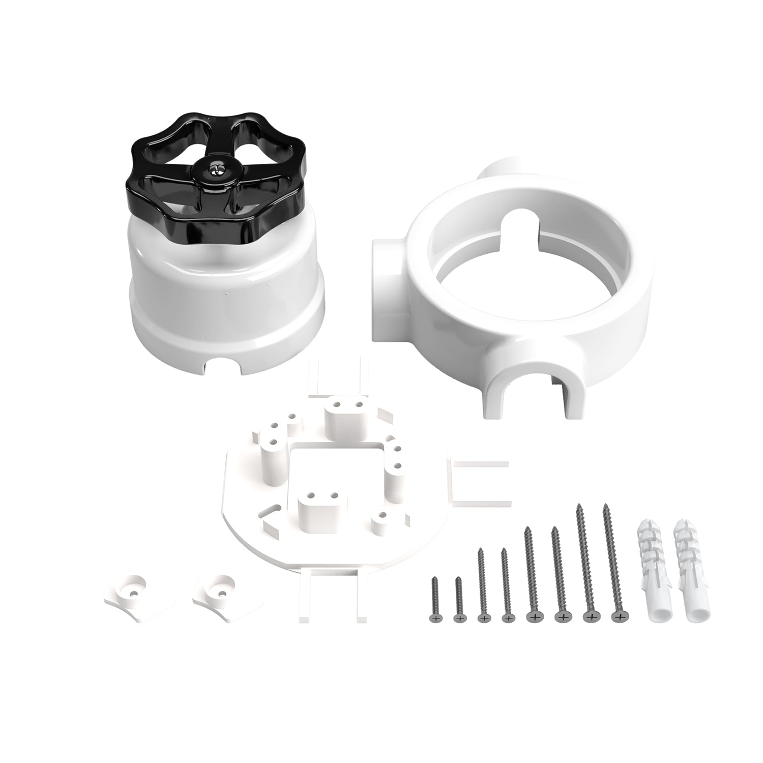 Kit interruttore/deviatore con manopola e base per Creative-Tubes in porcellana bianca Nero 3