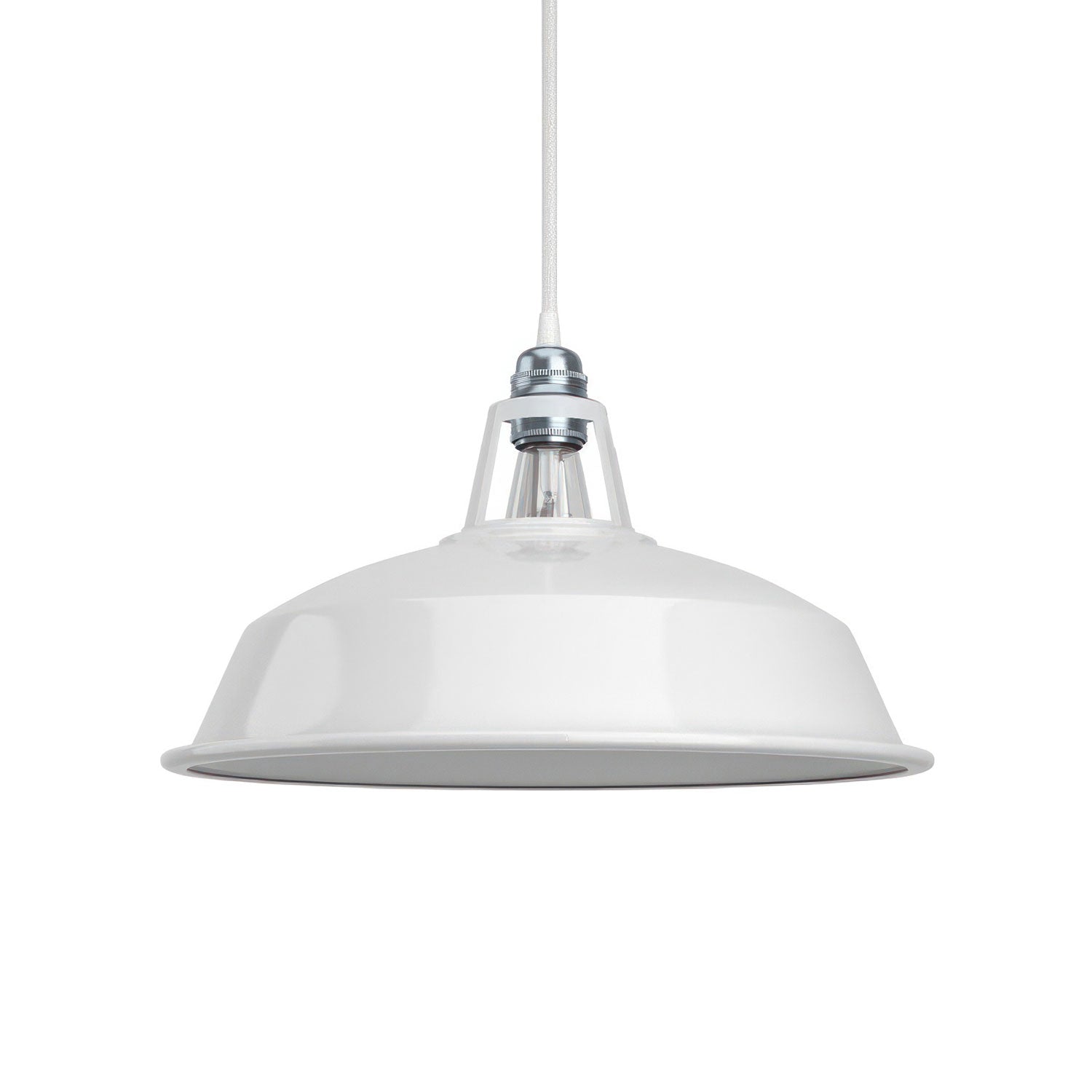 Paralume Harbour in metallo smaltato con attacco E27, diametro 38 cm - Bianco