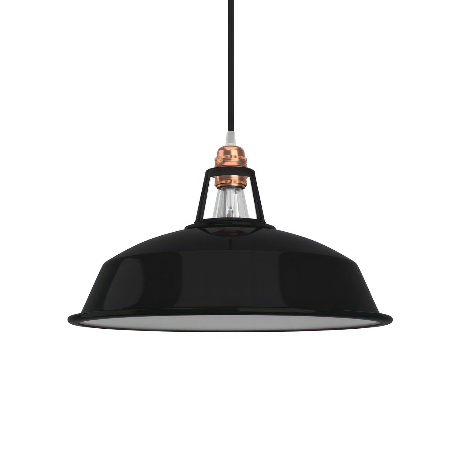 Paralume Harbour in metallo smaltato con attacco E27, diametro 38 cm - Nero