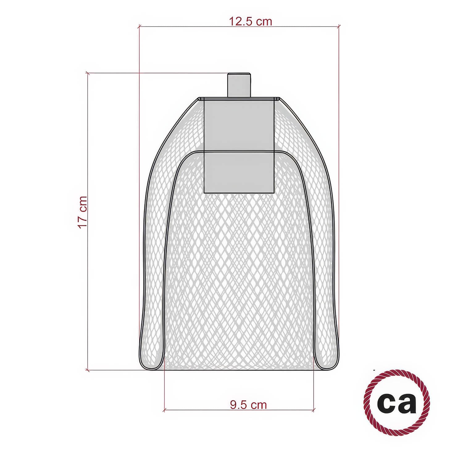 Gabbia paralume GhostBell in metallo con kit portalampada E27 - Nero