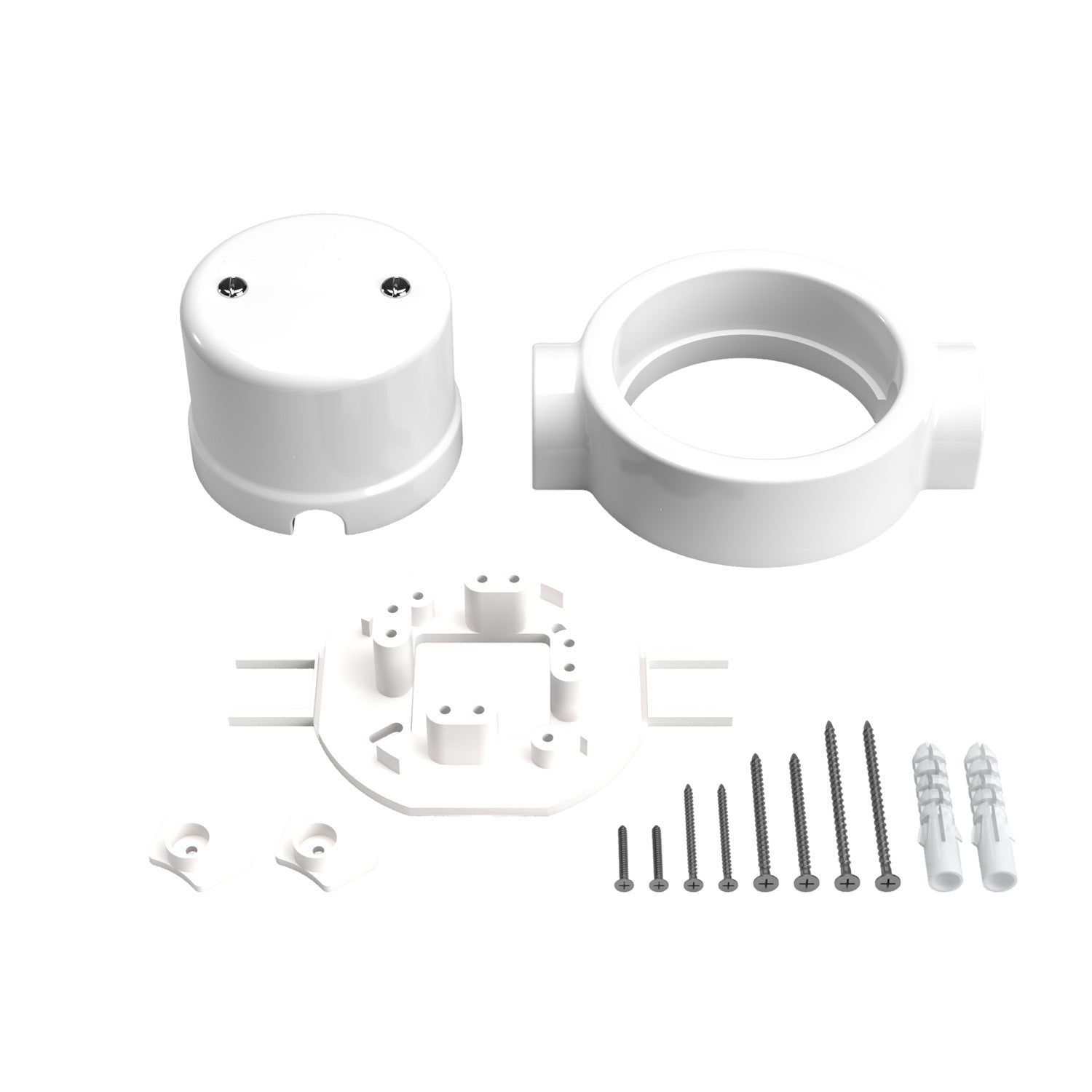 Kit scatola di derivazione e base per Creative-Tubes in porcellana - Bianco 2 in linea